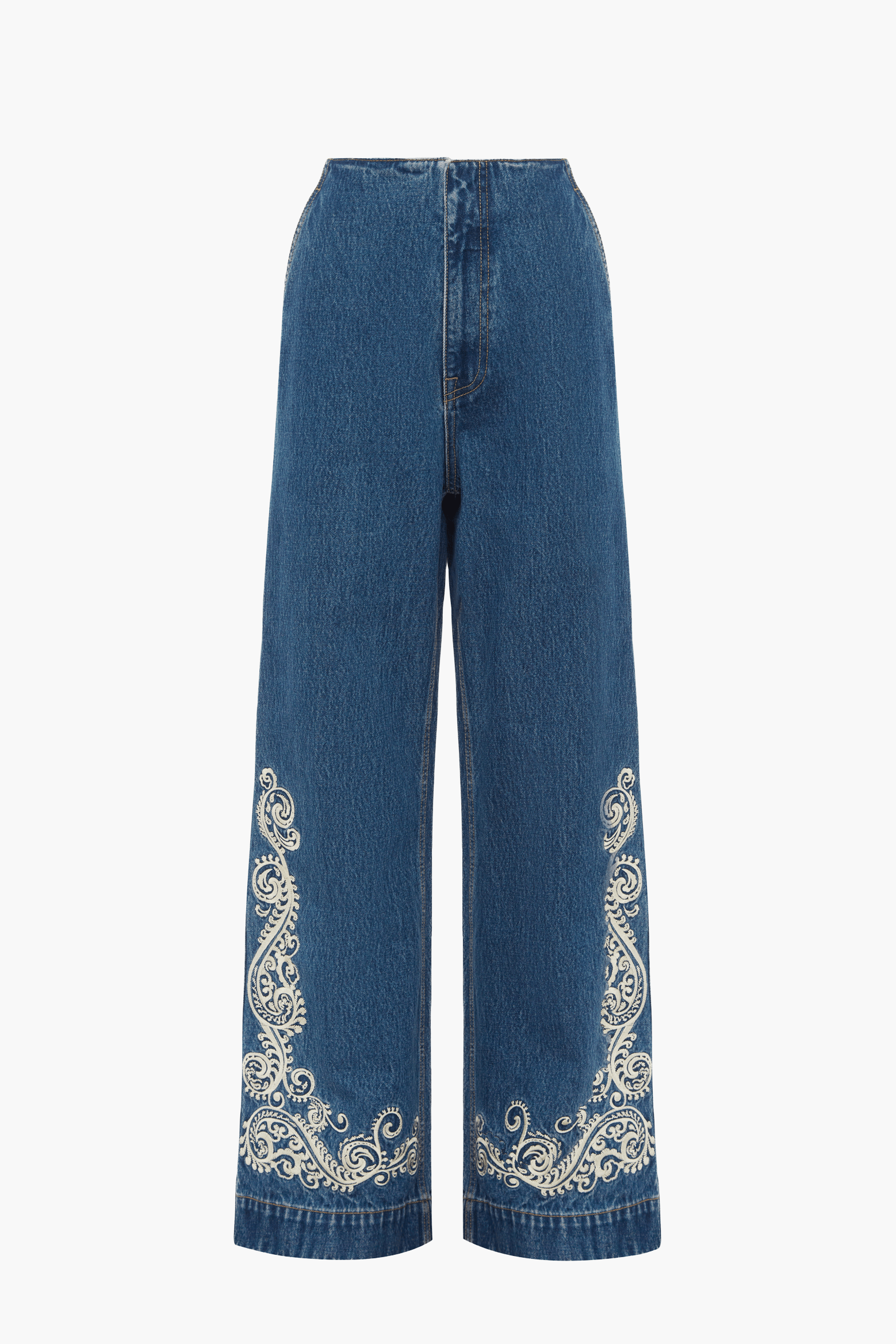 ALÉMAIS JACONES FLARE DENIM JEAN IN INDIGO | THE NEW TREND