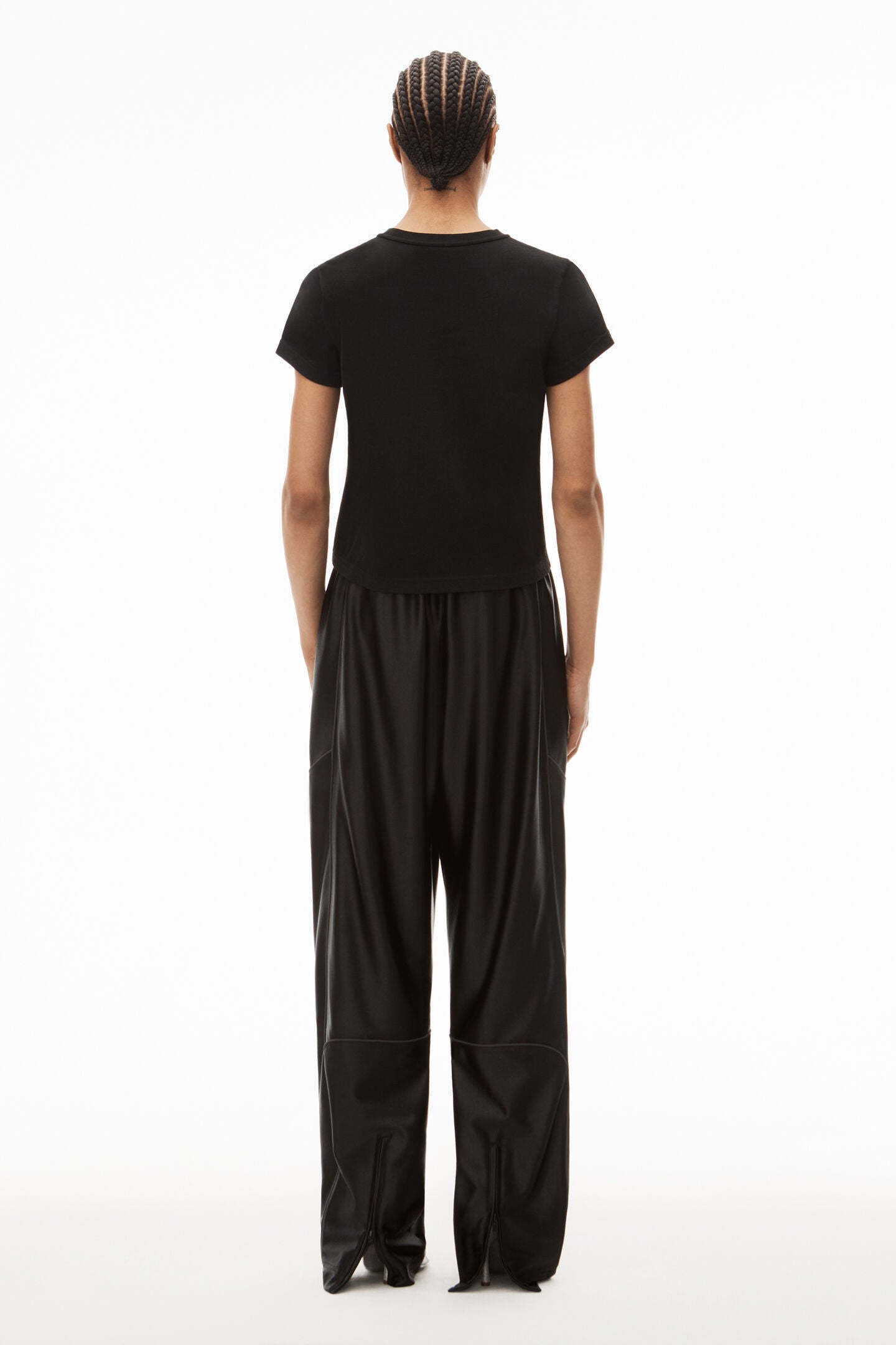 Alexander Wang Essential Jersey Shrunk Tee Logo Bound Neck in Black available at The New Trend Australia.