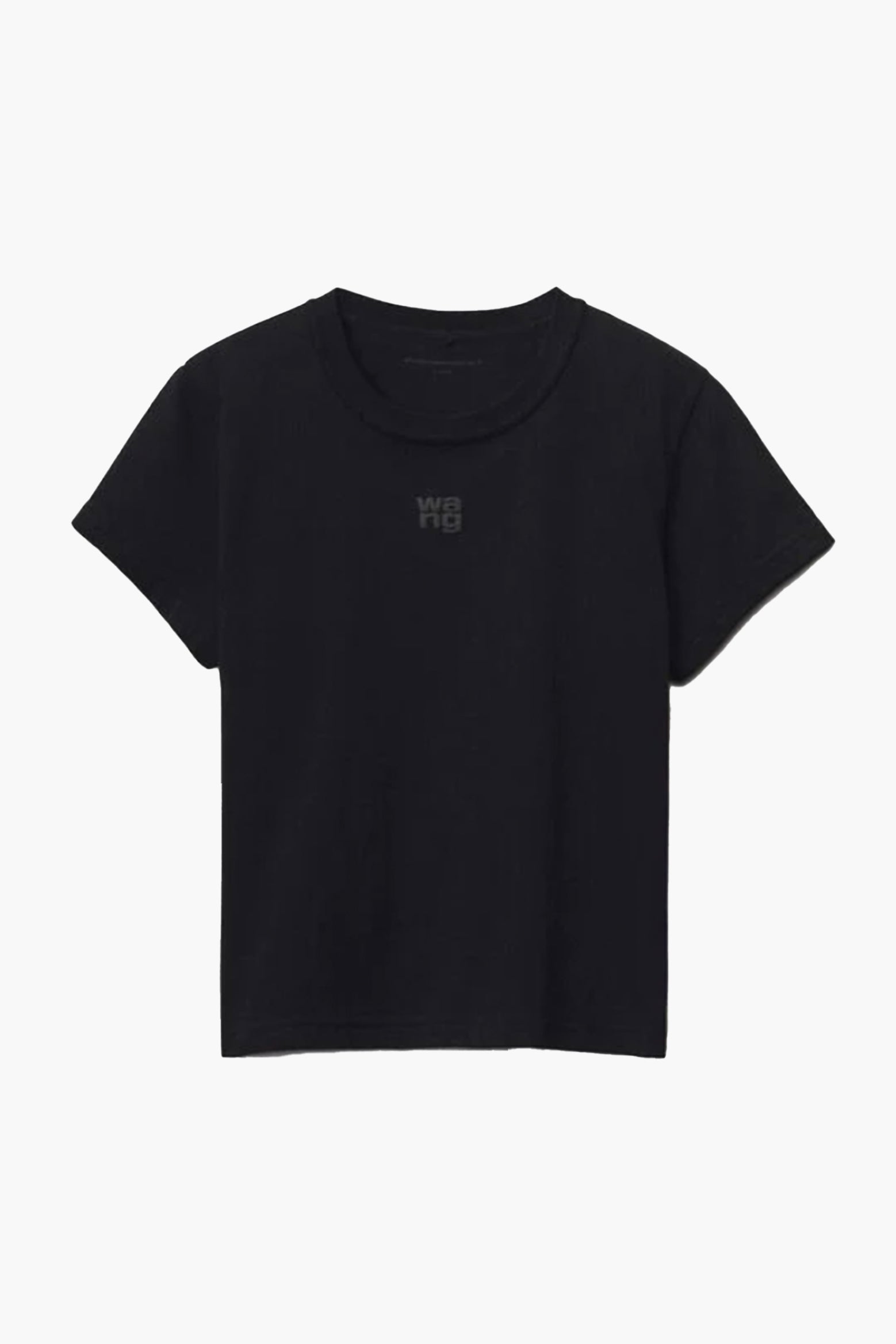 Alexander Wang Essential Jersey Shrunk Tee Logo Bound Neck in Black available at The New Trend Australia.