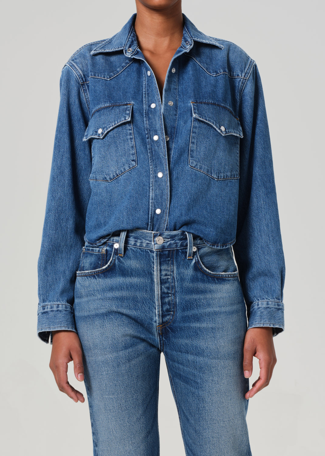 CITIZENS OF HUMANITY CROPPED WESTERN SHIRT | THE NEW TREND