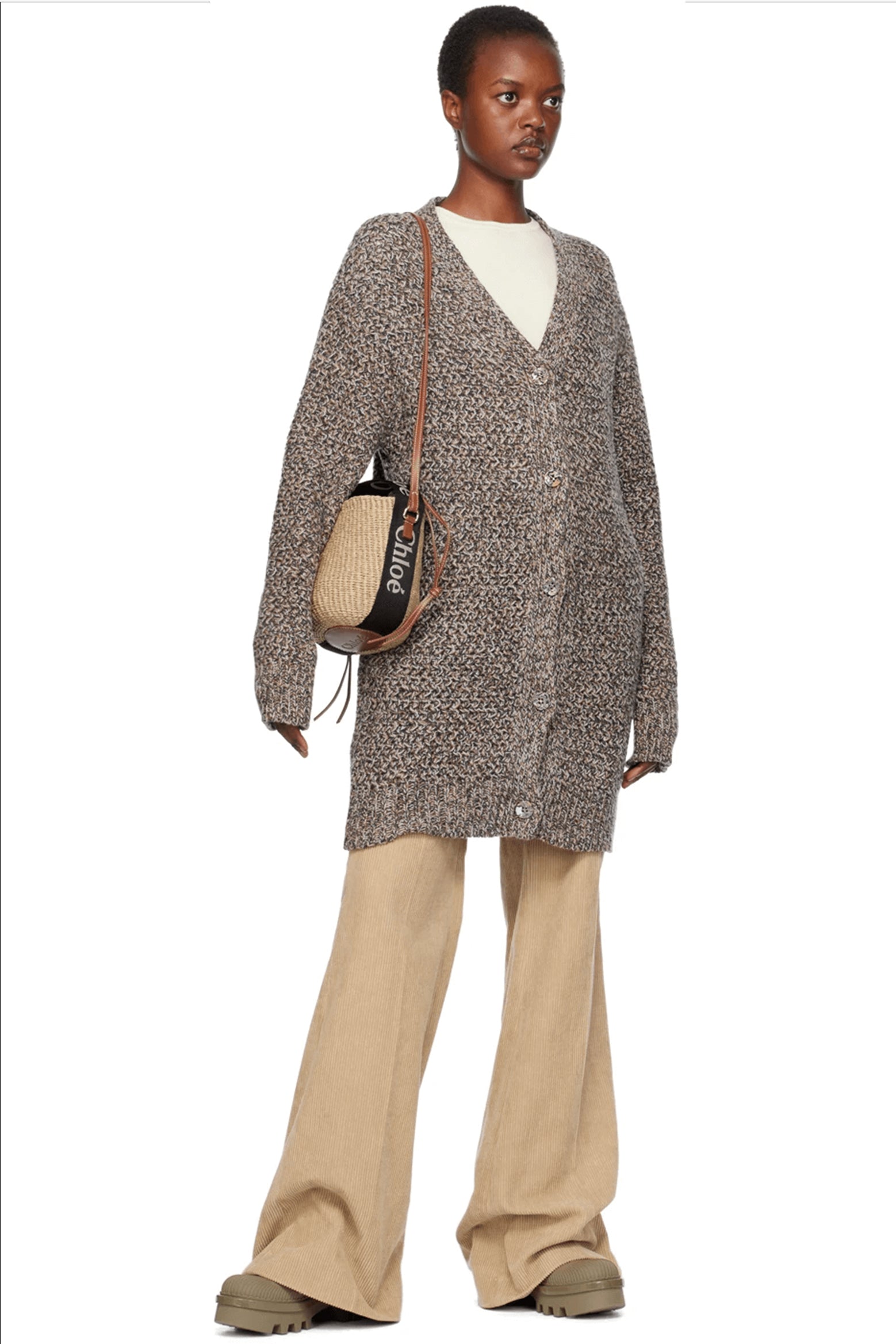 Chloé Woody Small Basket in Black available at TNT The New Trend Australia.
