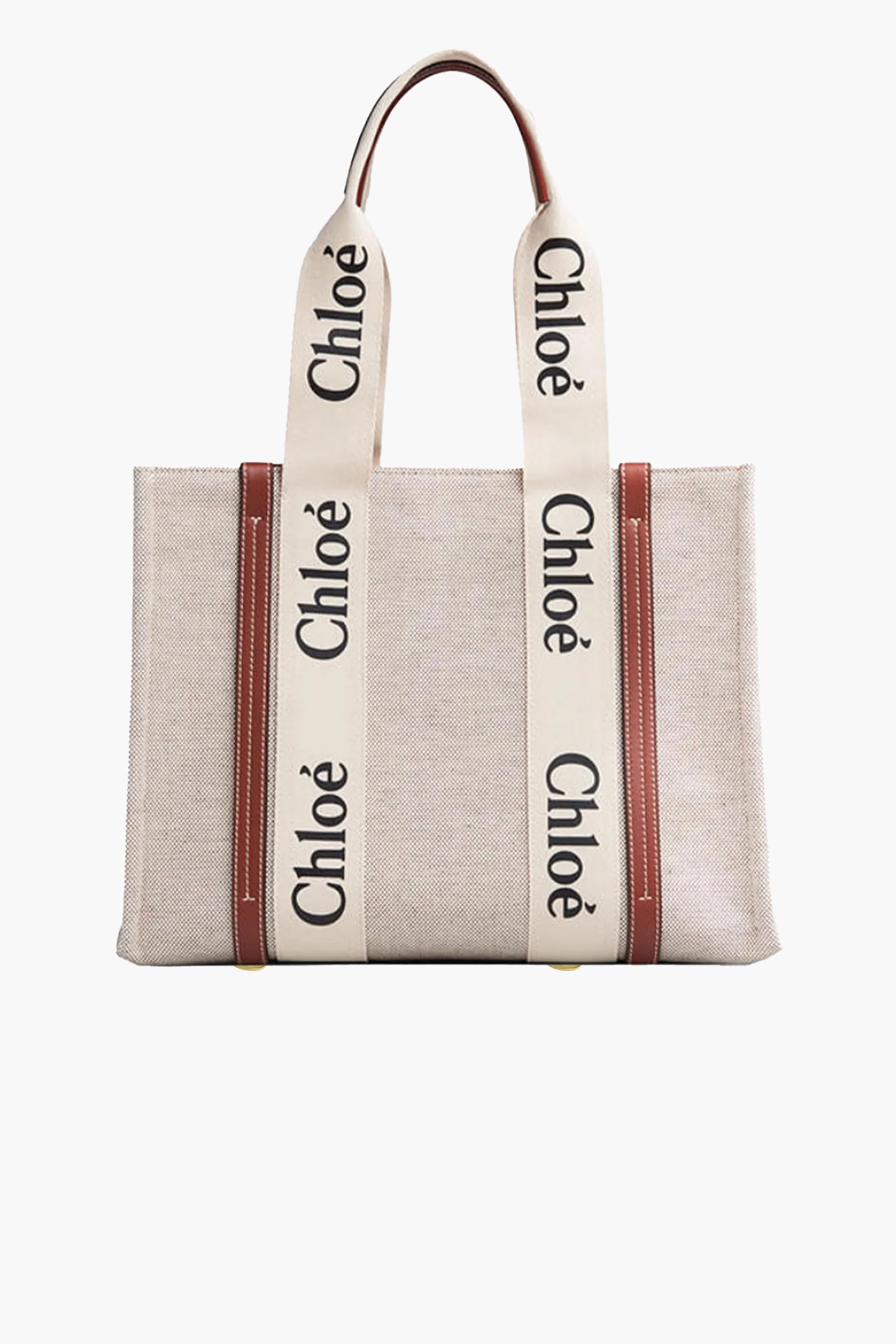 Chloé Woody Medium Tote in White and Brown available at The New Trend Australia.