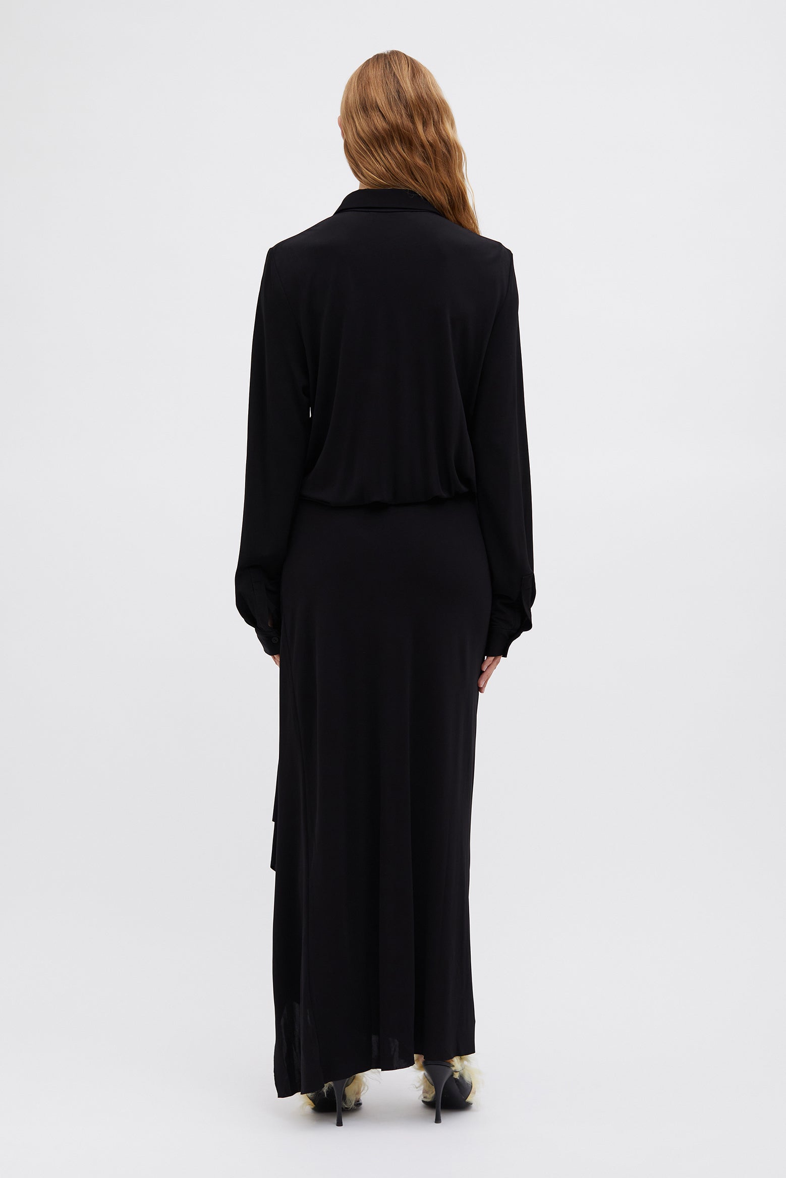 Christopher Esber Odessa Stone Shirt Dress in Black available at The New Trend Australia.