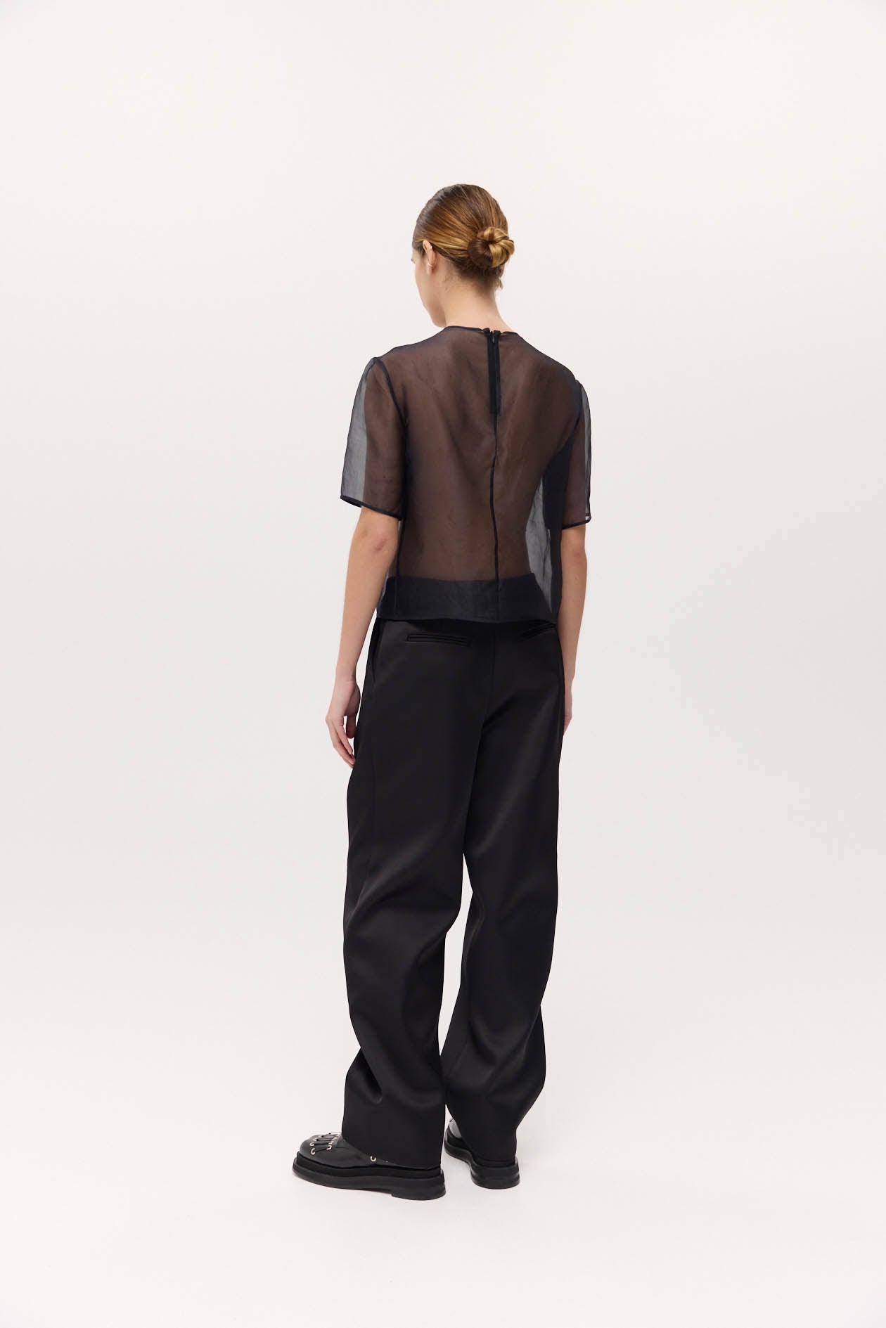 HARRIS TAPPER OPHELIA TEE IN BLACK ORGANZA | THE NEW TREND