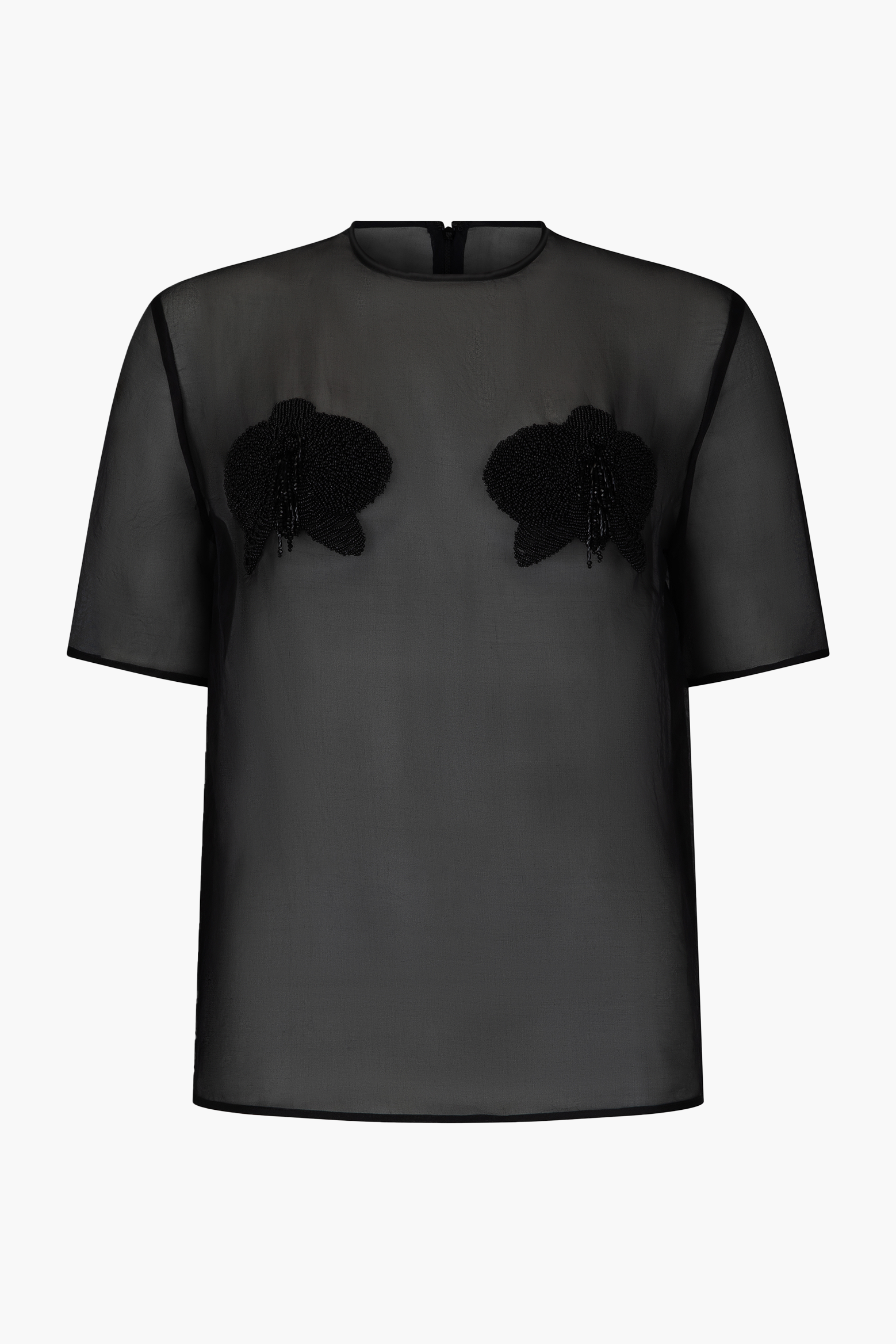 HARRIS TAPPER OPHELIA TEE IN BLACK ORGANZA | THE NEW TREND
