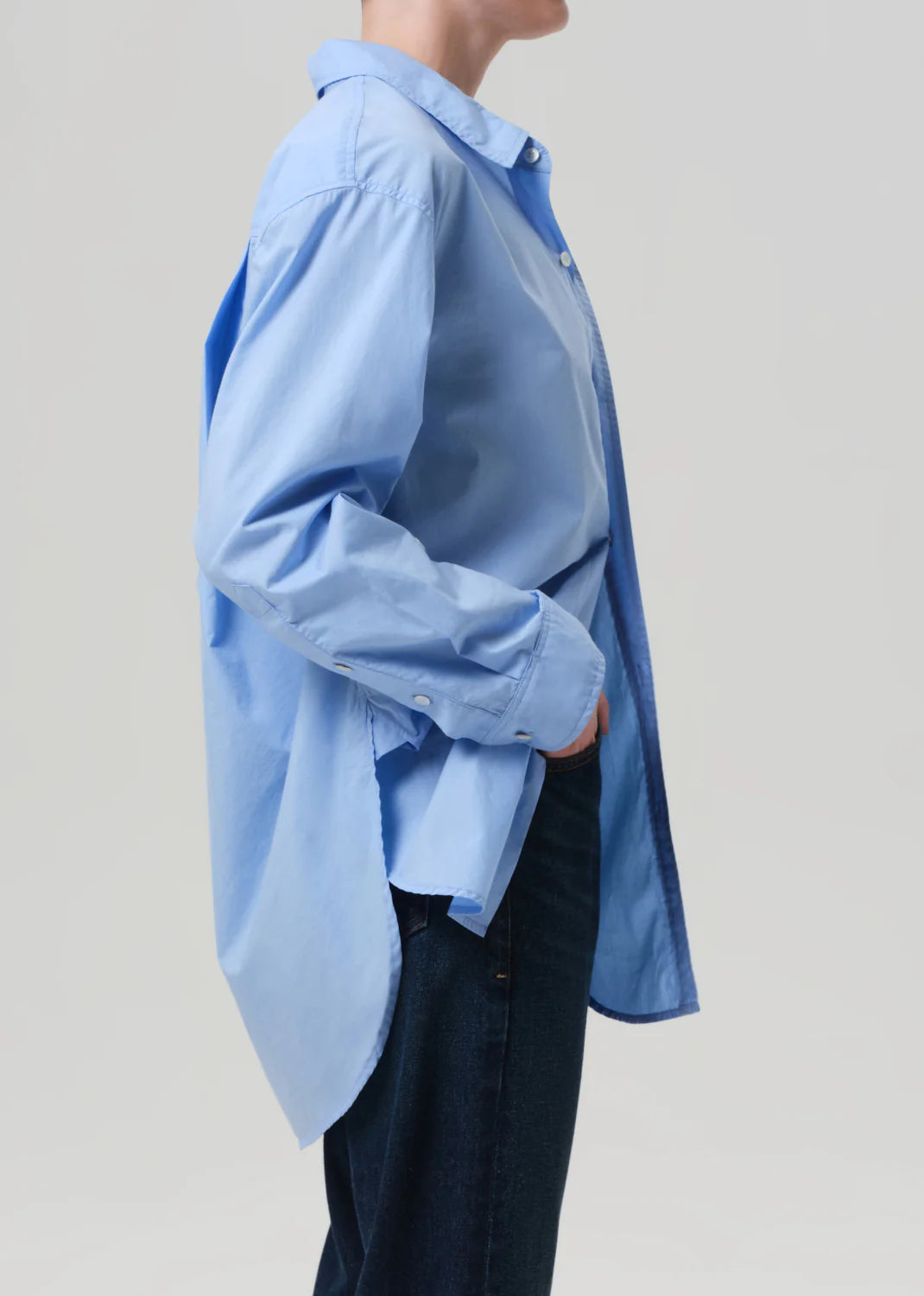 CITIZENS OF HUMANITY KAYLA SHIRT IN BANKER BLUE | THE NEW TREND