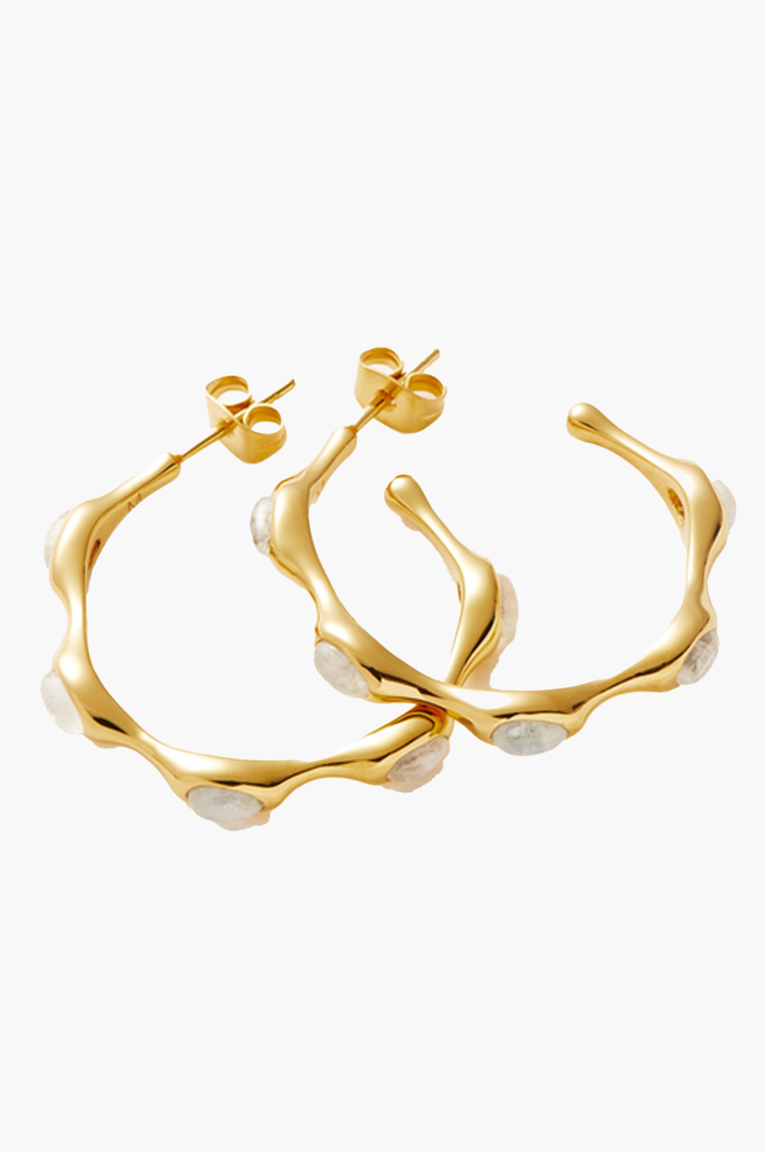 The MISSOMA Magma Gemstone Small Hoop Earrings in Gold available at The New Trend.
