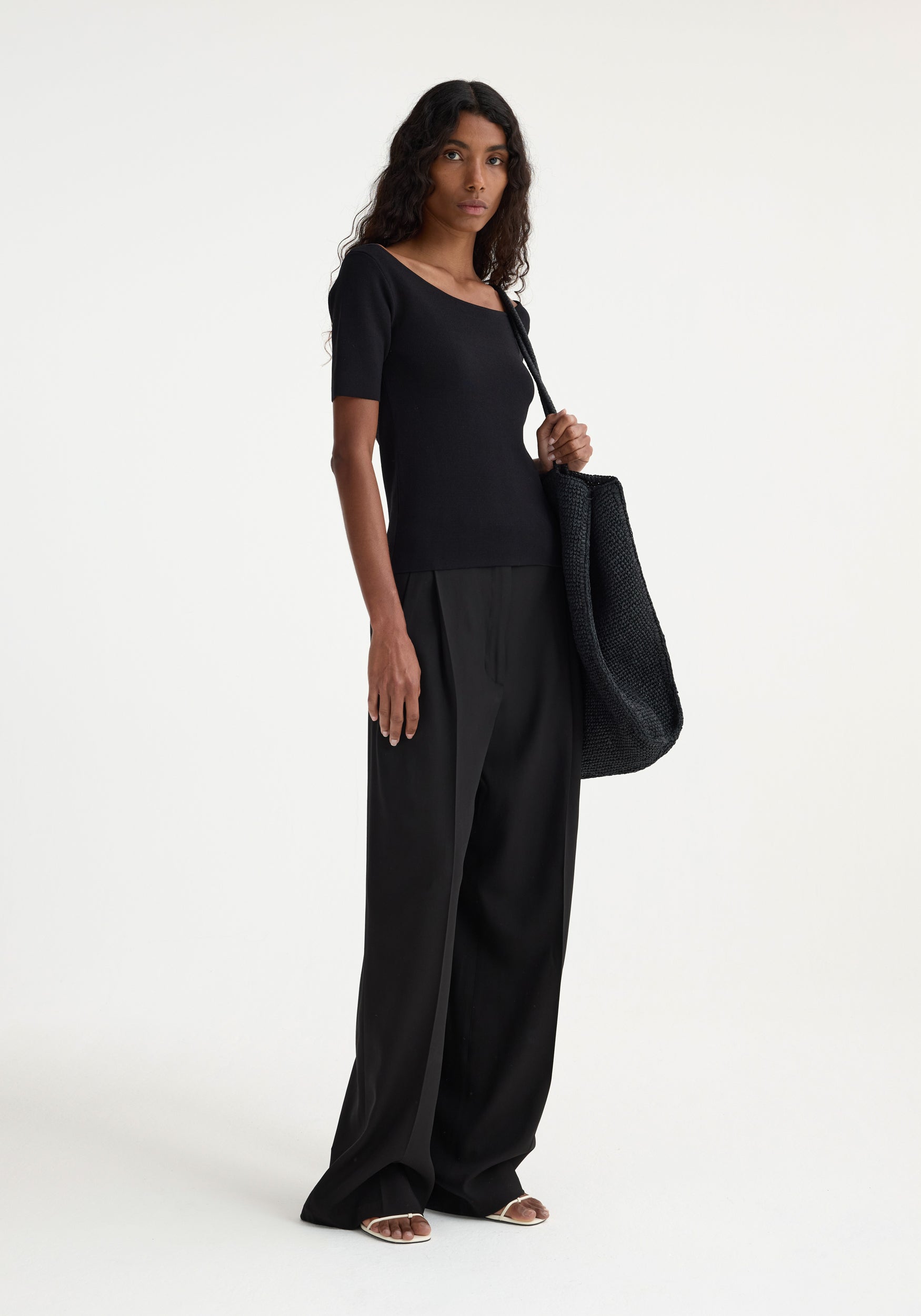 RÓHE BOAT NECK KNITTED TOP | THE NEW TREND