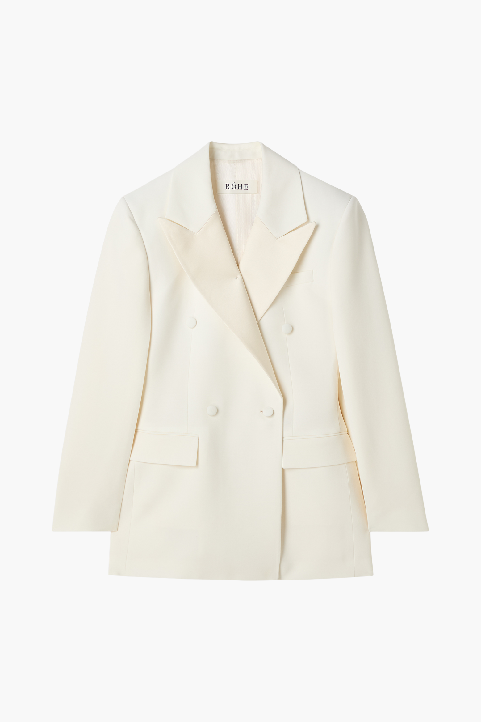 RÓHE HOURGLASS TUXEDO BLAZER IN OFF WHITE | THE NEW TREND
