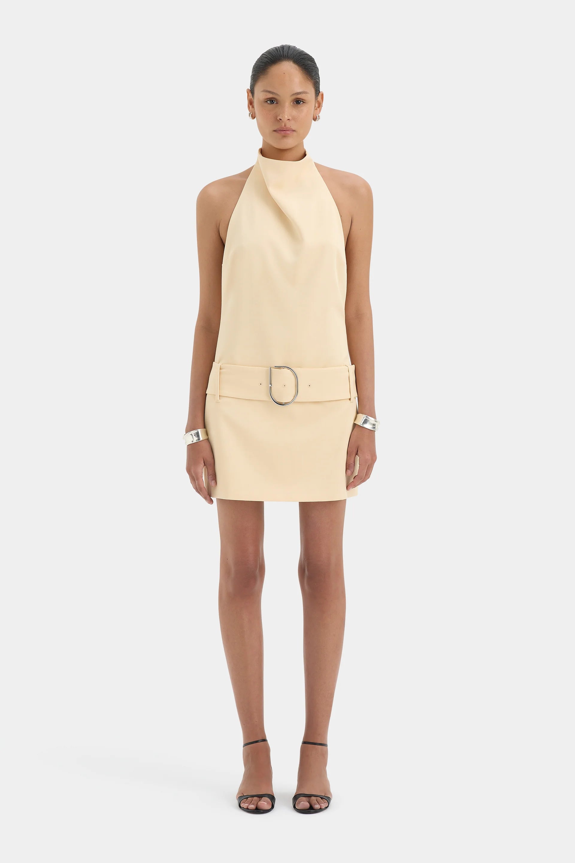 SIR SABINA BELTED MINI DRESS IN BUTTER | THE NEW TREND