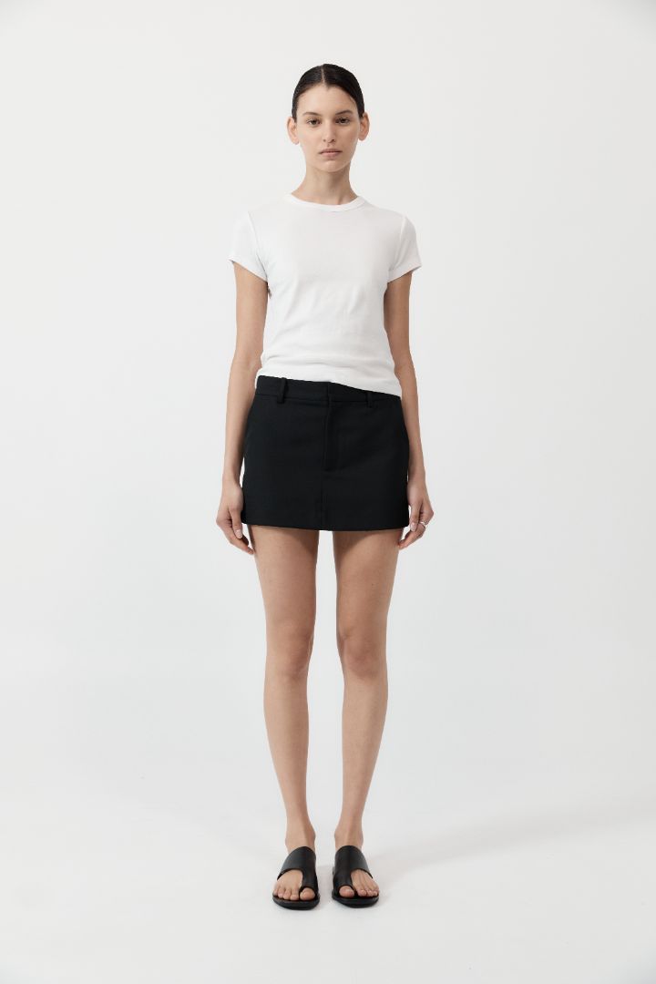 ST. AGNI Carter Mini Skirt in Black available at The New Trend Australia