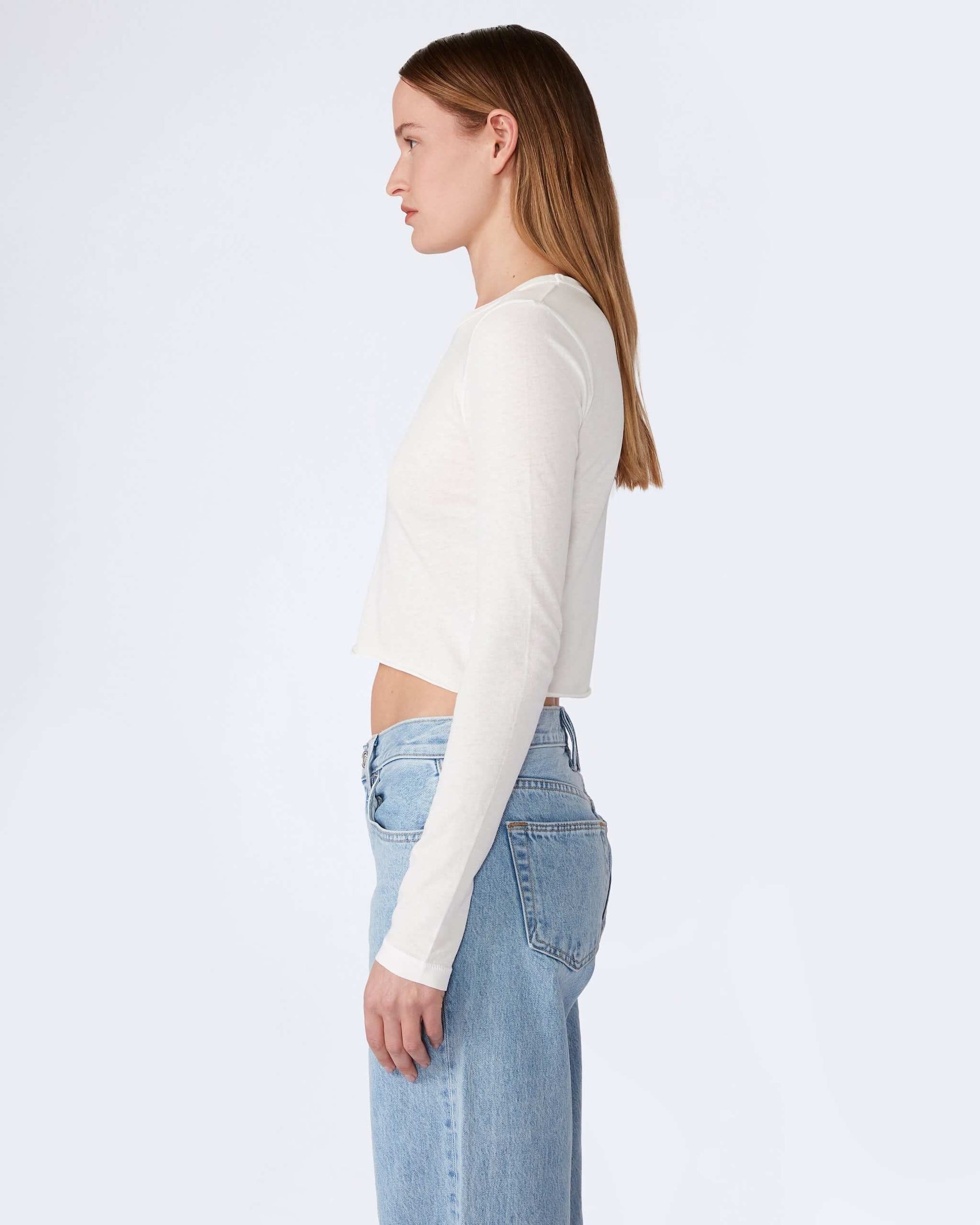 Slvrlake Long Sleeve Baby Tee in Natural White available at TNT The New Trend Australia.