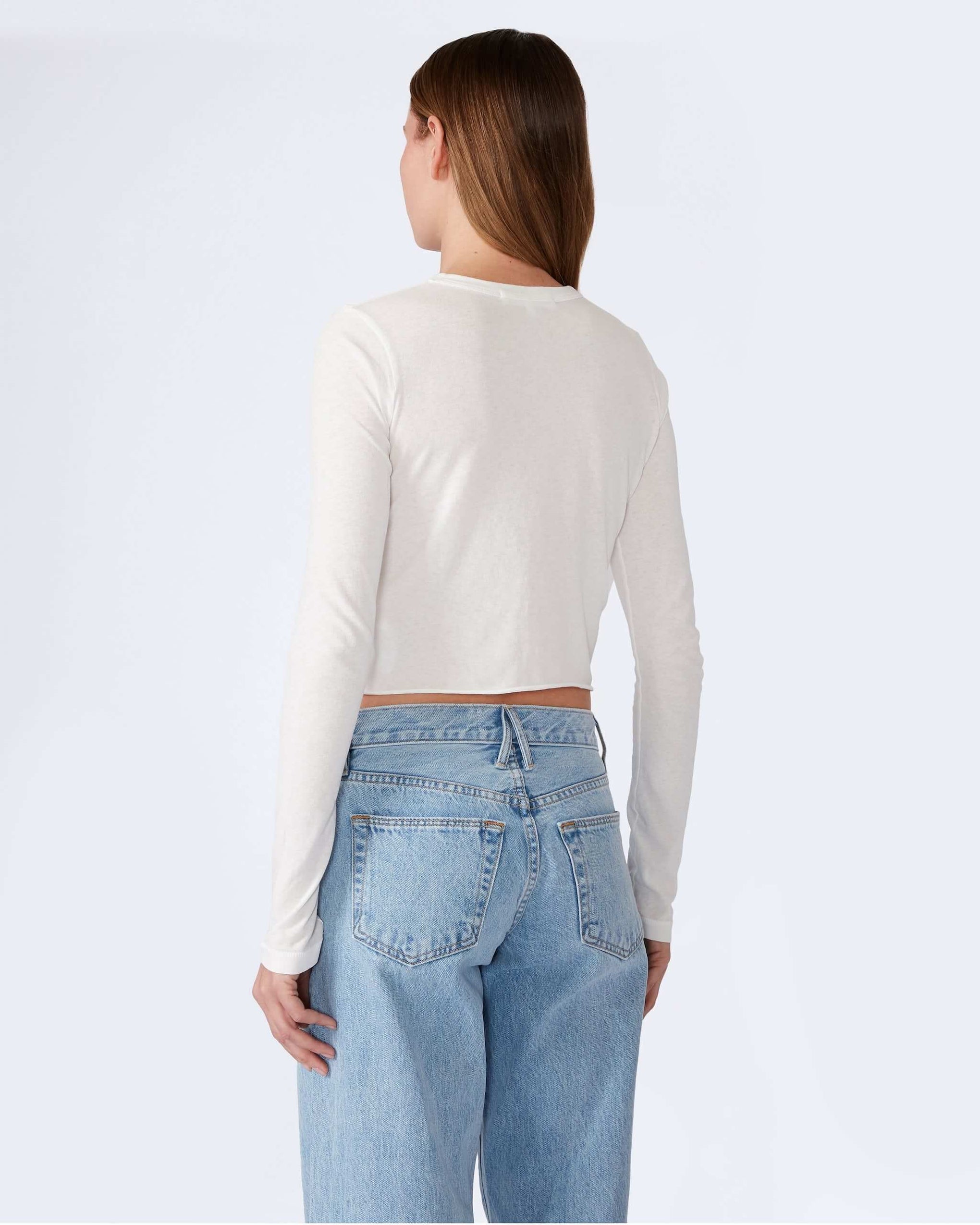 Slvrlake Long Sleeve Baby Tee in Natural White available at TNT The New Trend Australia.