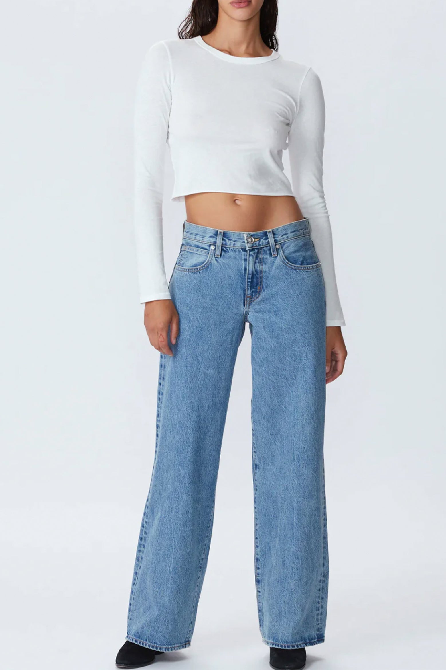 SLVRLAKE Mica Low Rise Wide Leg in Fool For Love available at The New Trend Australia.