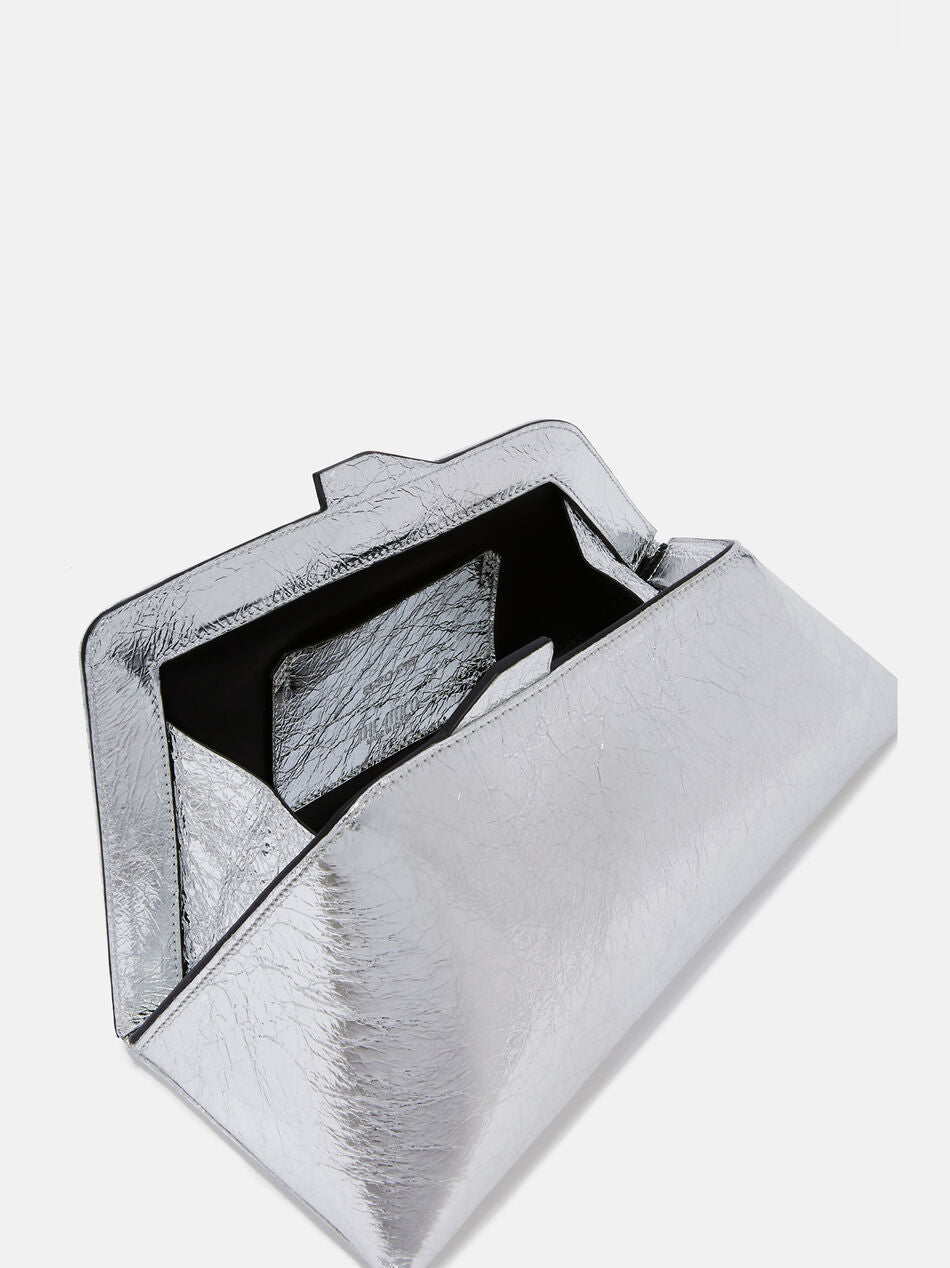 THE ATTICO '8.30 PM' CLUTCH IN SILVER | THE NEW TREND