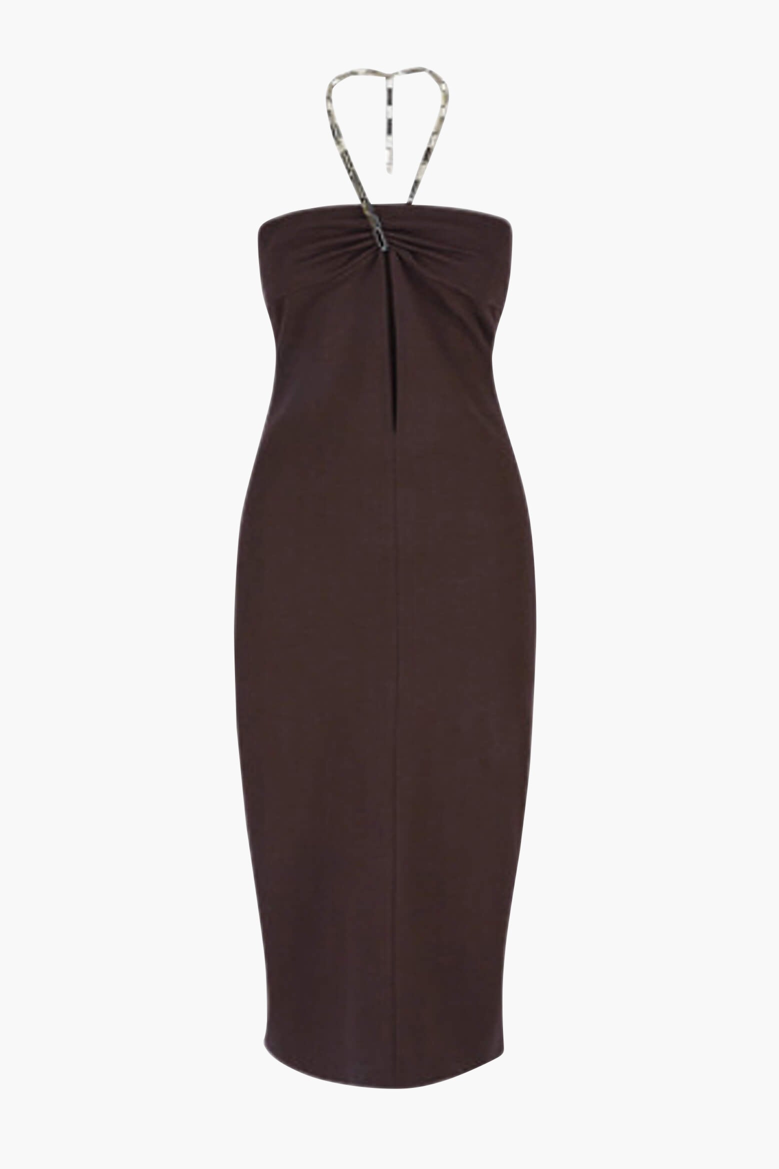 The-Attico-Giona-Midi-Dress-Dark-Brown-The-New-Trend