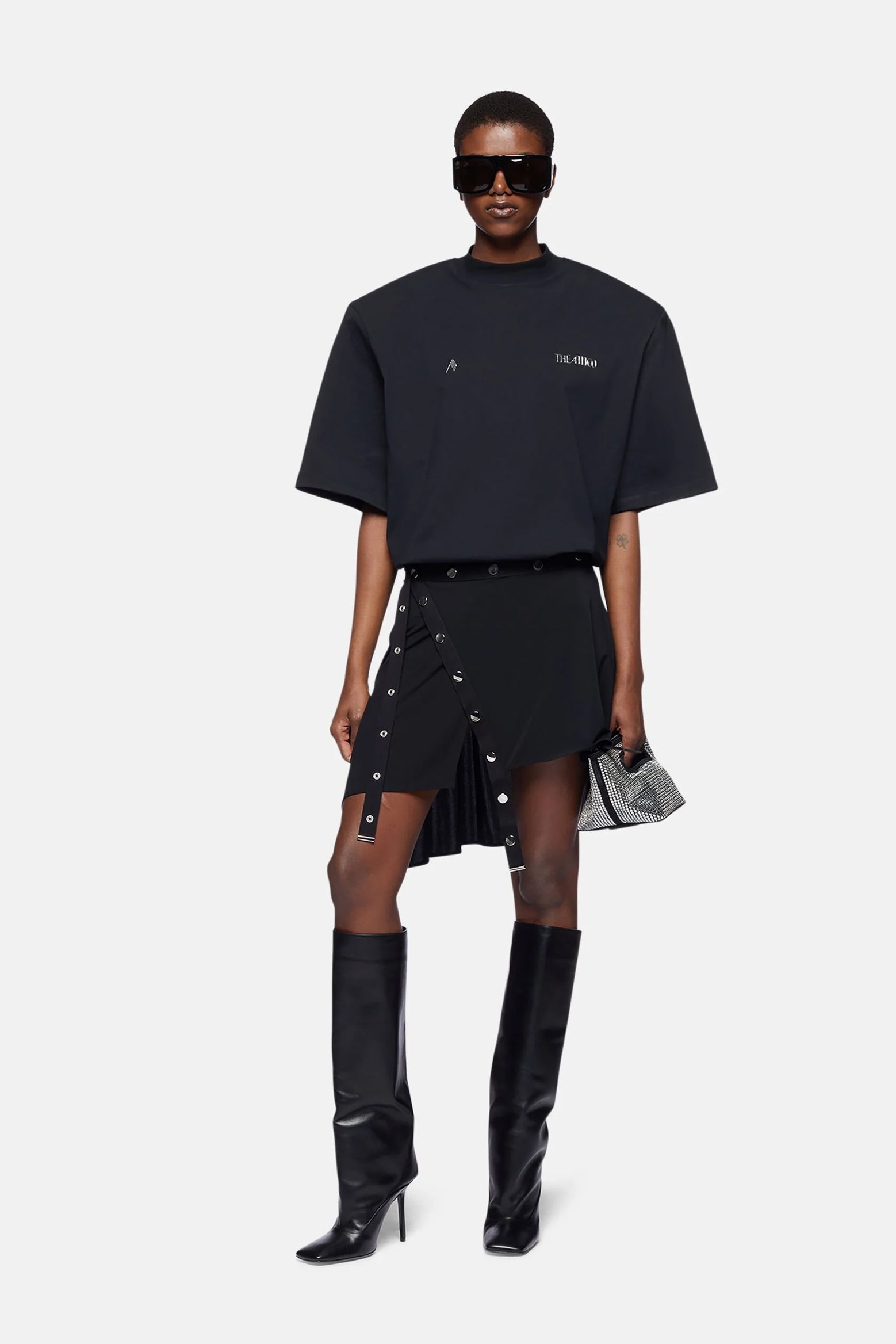 The Attico Kilie T Shirt in Black available from The New Trend Australia