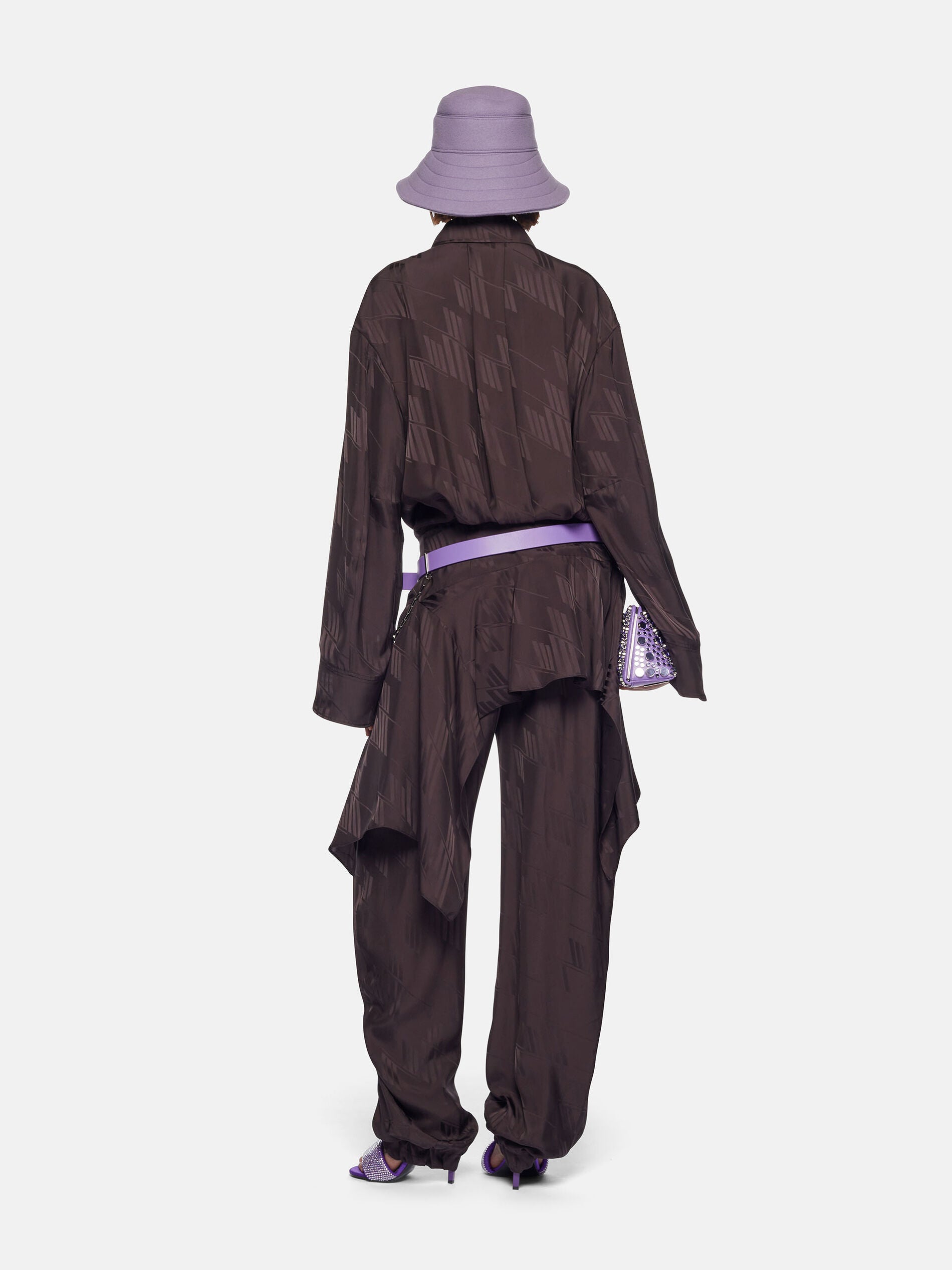The Attico Long Pants in Dark Brown available at TNT The New Trend Australia.