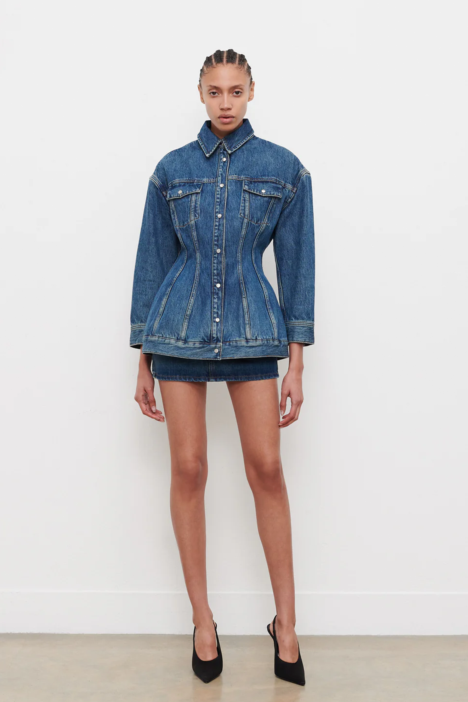 WARDROBE.NYC DENIM CONTOUR JACKET IN INDIGO | THE NEW TREND