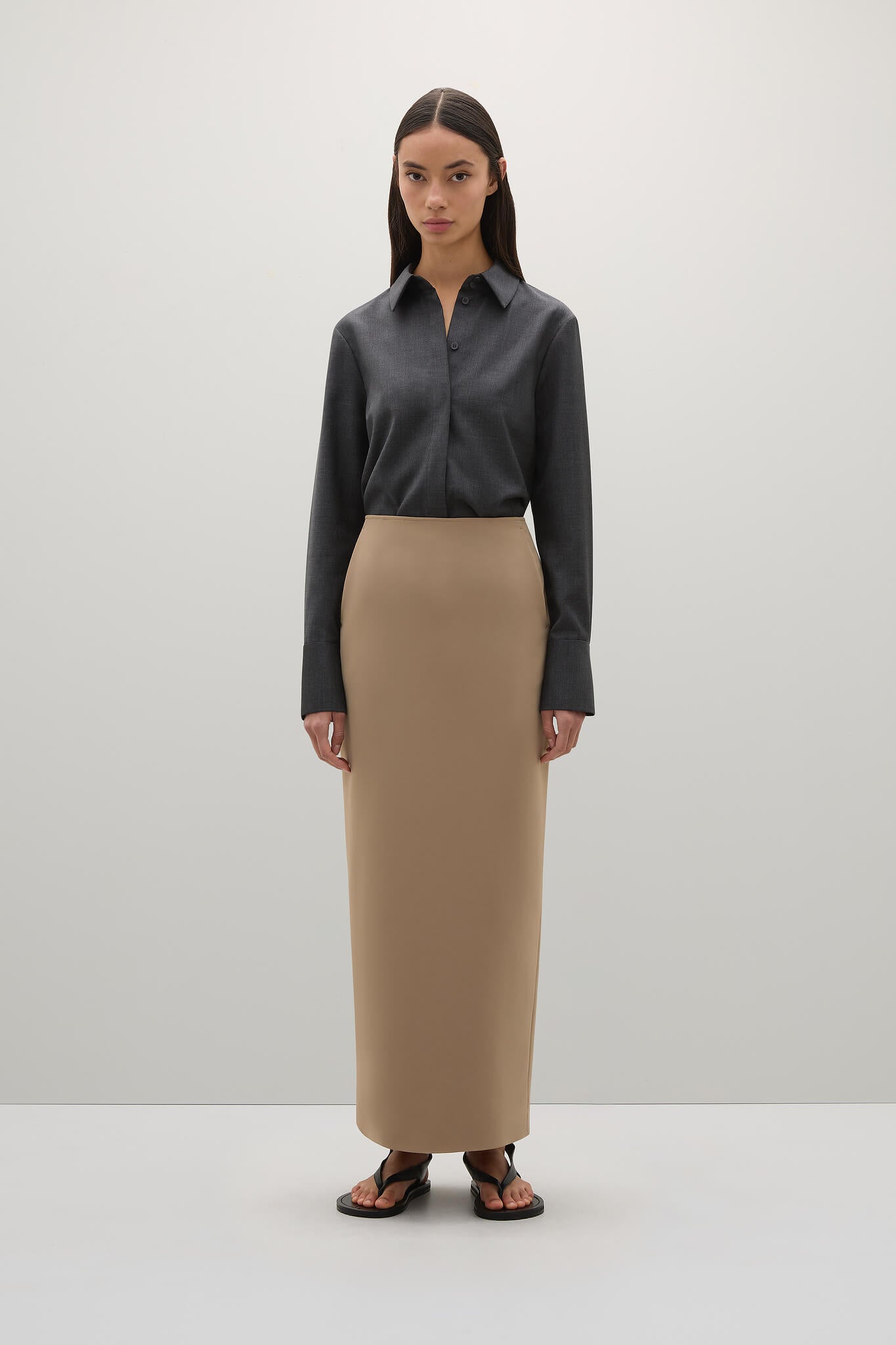 A.EMERY PHILIPPA WOOL SHIRT IN CHARCOAL | THE NEW TREND