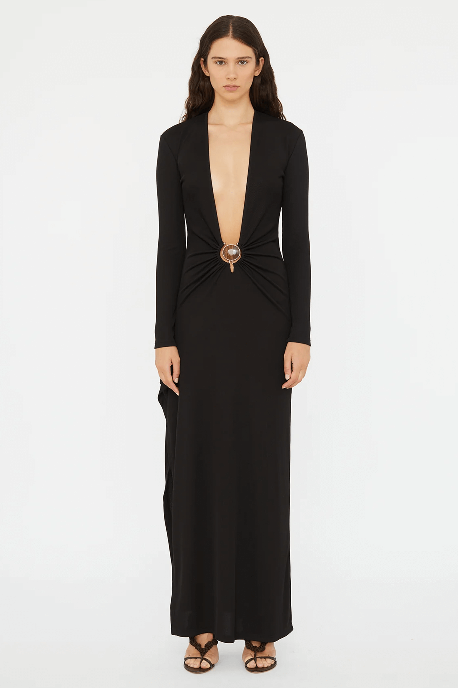 CHRISTOPHER ESBER MINERAL STONE CASCADE L/S DRESS | THE NEW TREND
