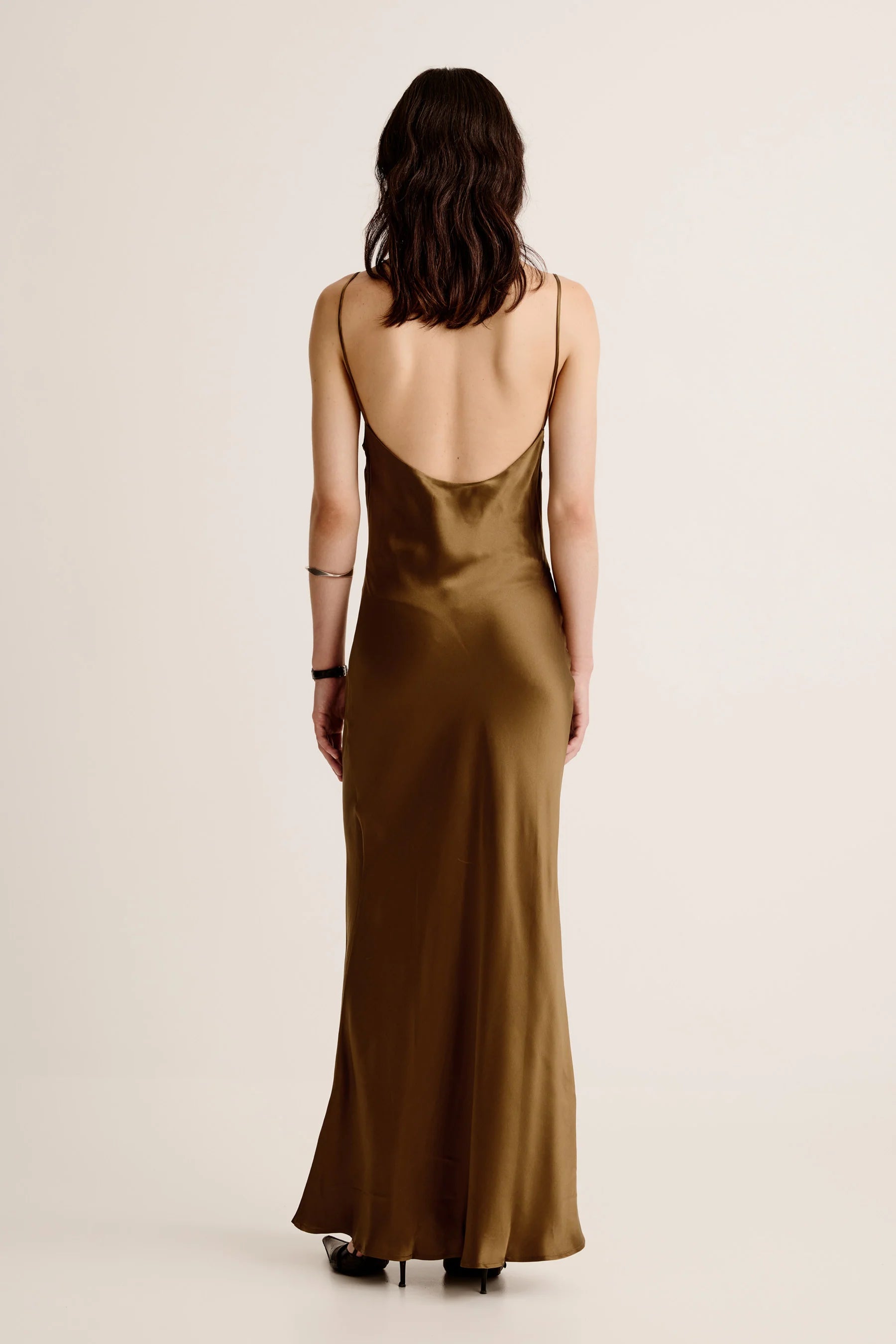 ESSE ROSA COWL DRESS IN DARK KHAKI | THE NEW TREND