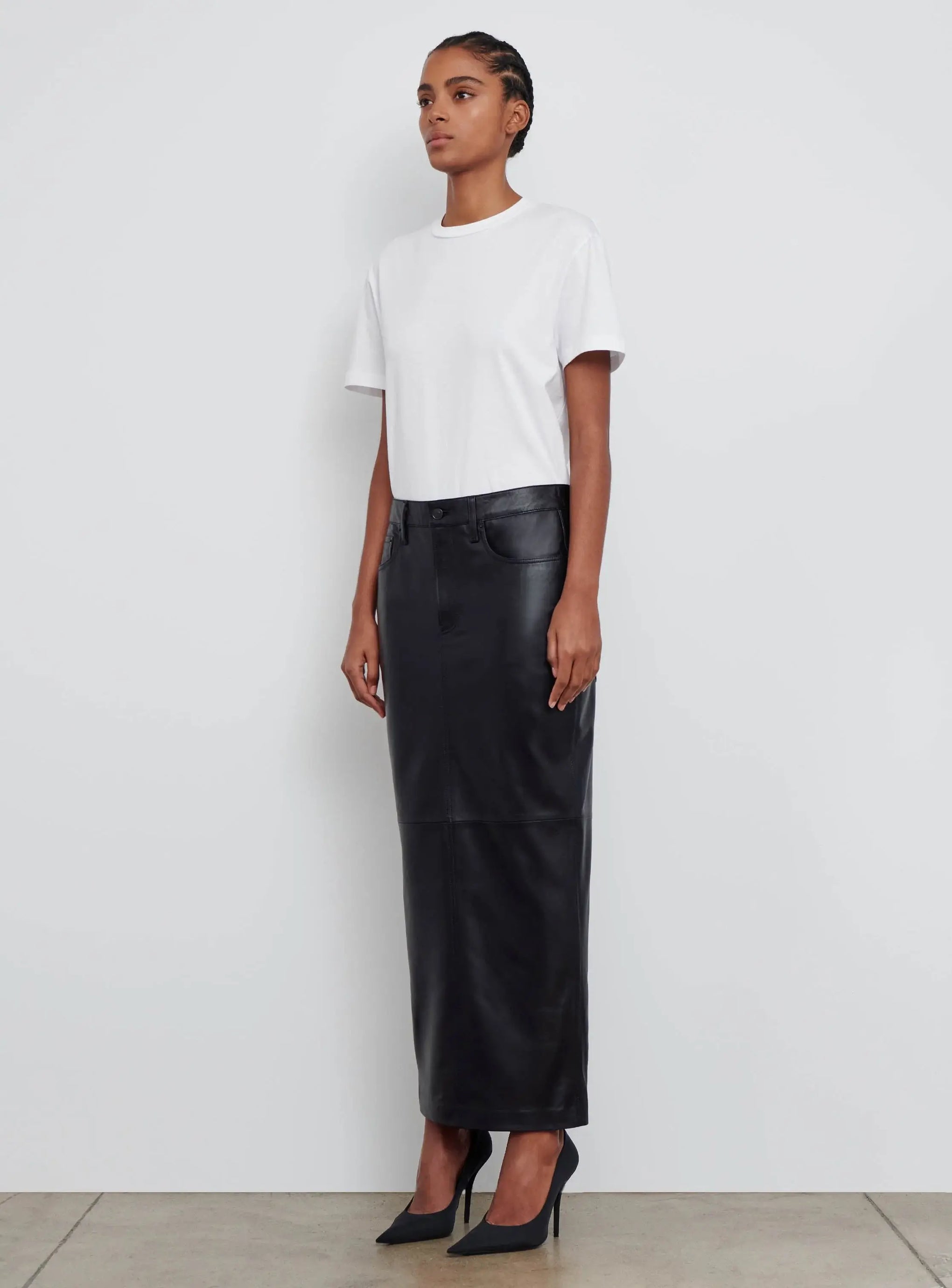 WARDROBE.NYC LEATHER COLUMN SKIRT | THE NEW TREND