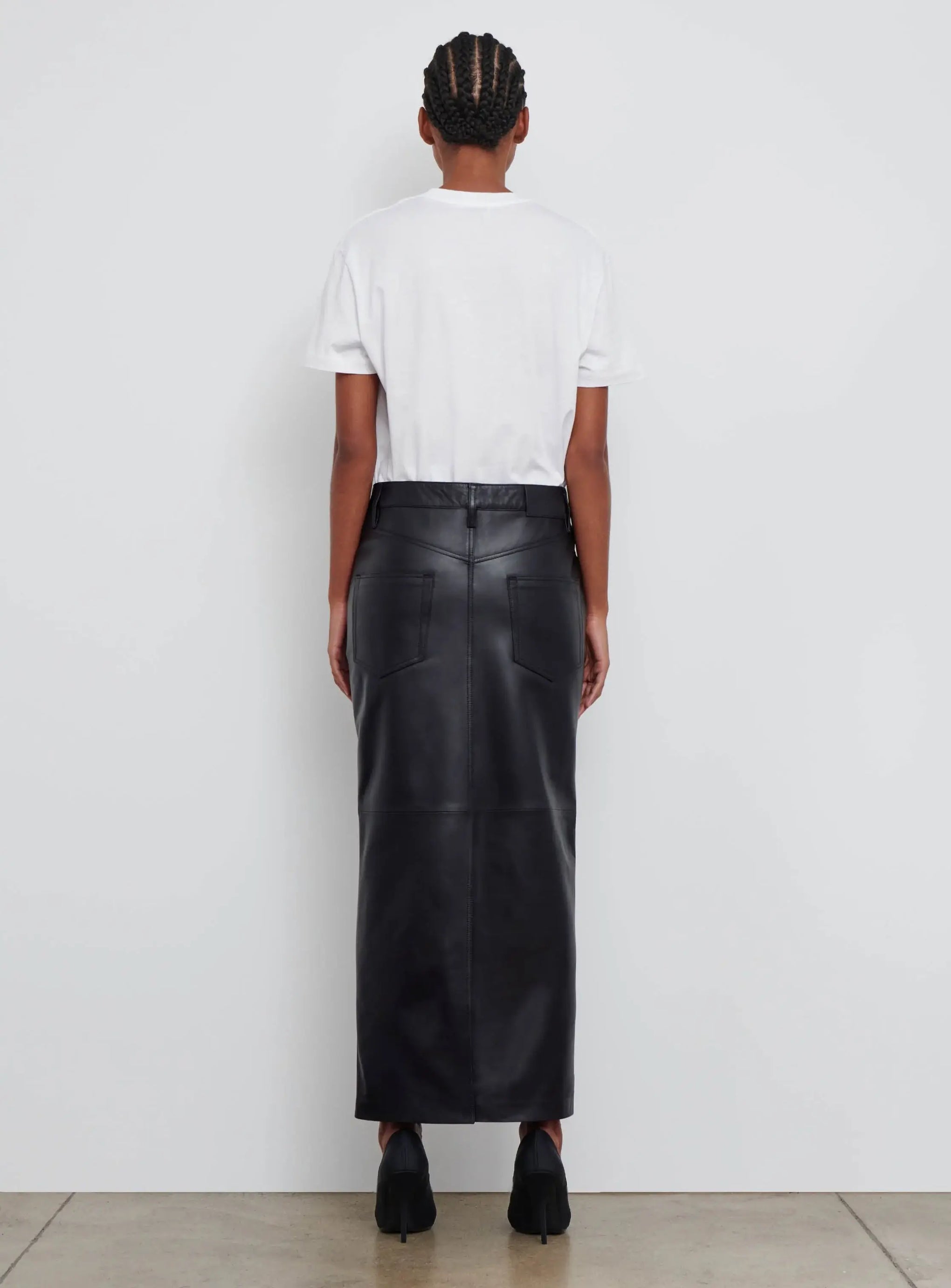 WARDROBE.NYC LEATHER COLUMN SKIRT | THE NEW TREND