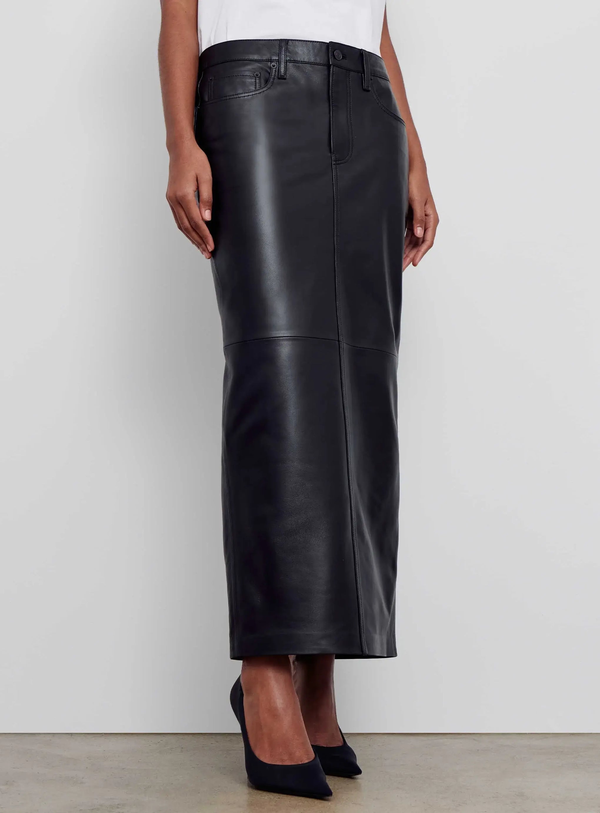 WARDROBE.NYC LEATHER COLUMN SKIRT | THE NEW TREND