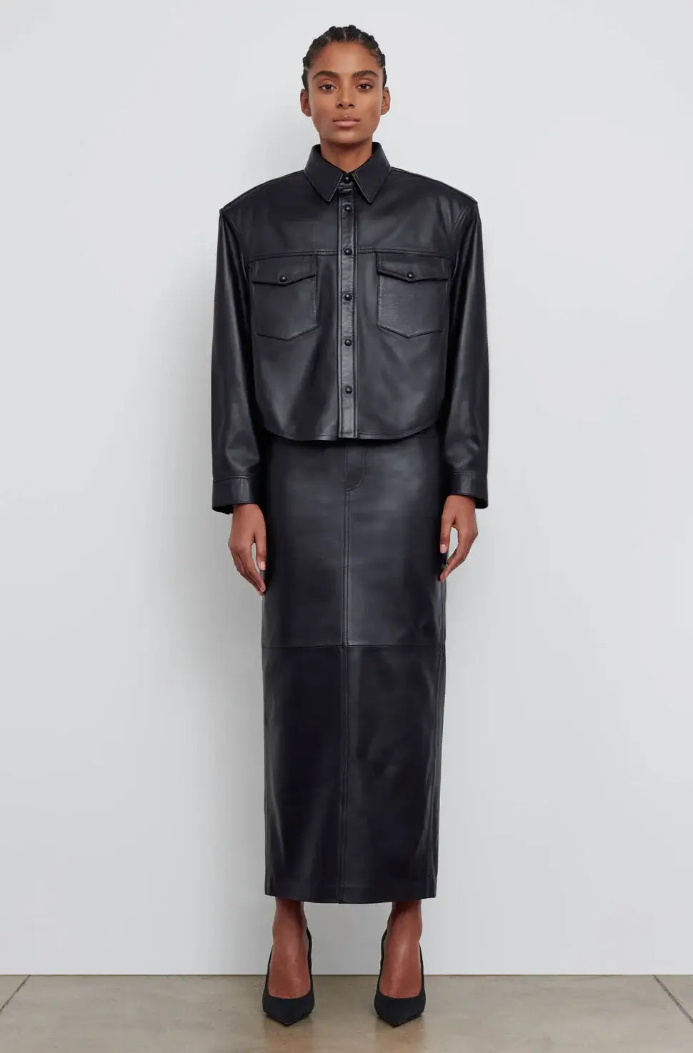 WARDROBE.NYC LEATHER COLUMN SKIRT | THE NEW TREND