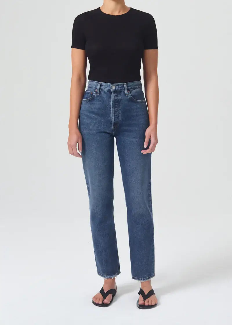 Agolde 90's Pinch Waist High Rise Straight Jean in Range from The New Trend