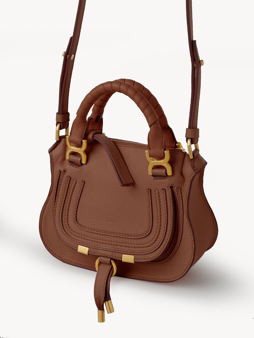 CHLOÉ Marcie Mini Double Carry Bag in Tan | The New Trend