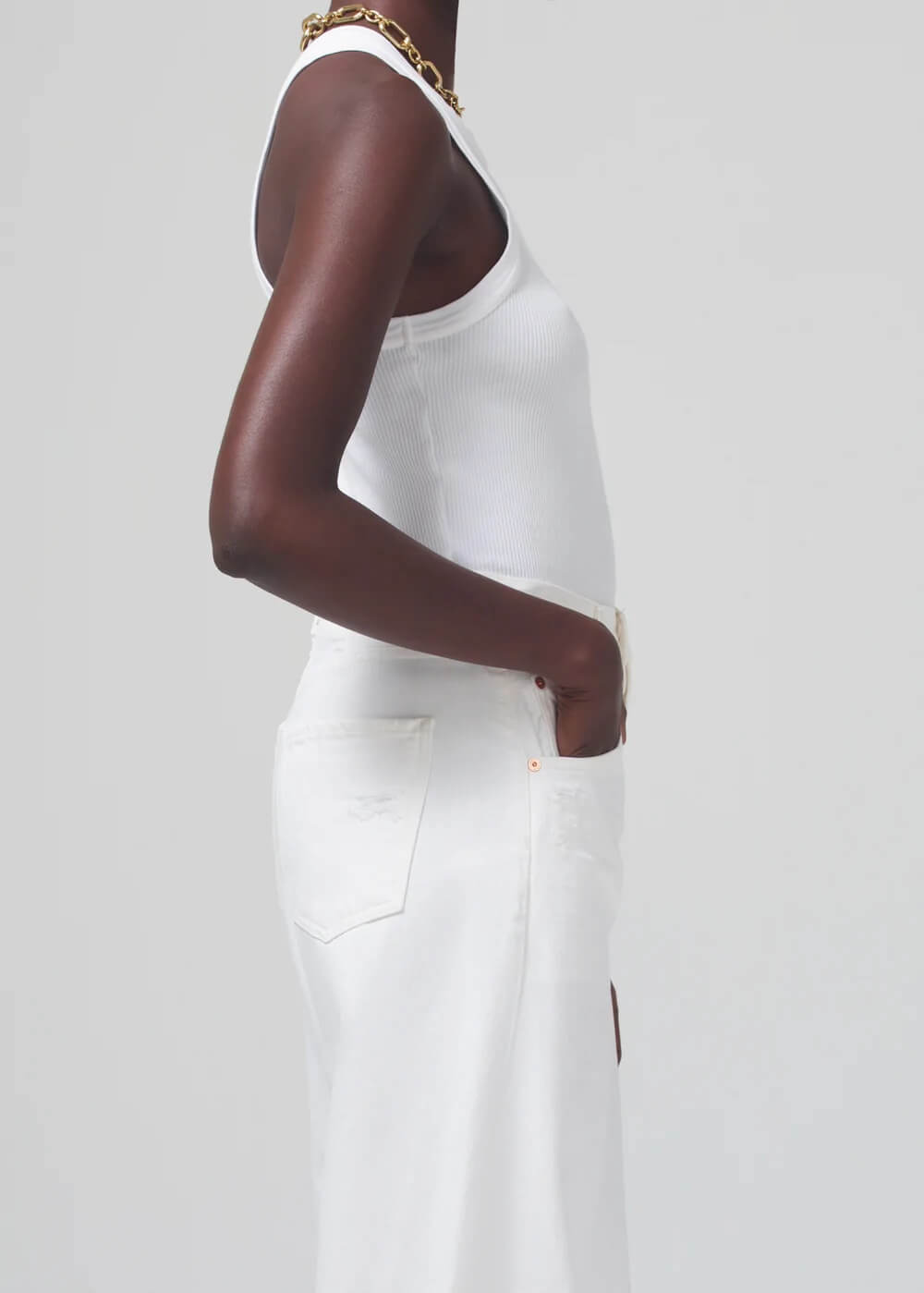 Citizens Of Humanity Isabel Rib Tank Top in White from The New Trend