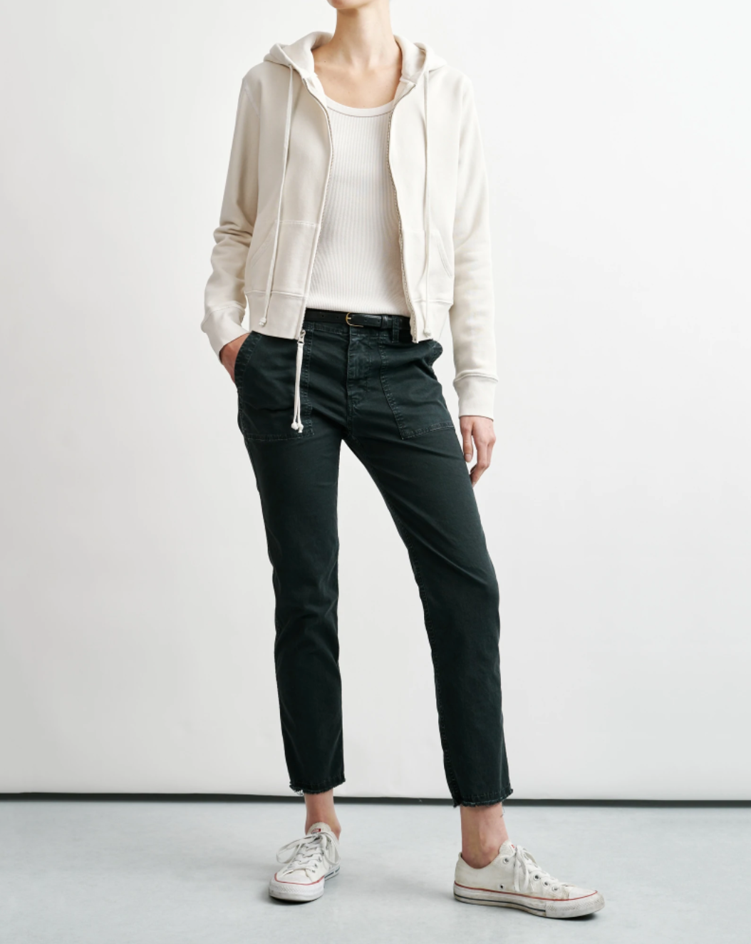 NILI LOTAN Callie Zip Up Hoodie Chalk | TNT The New Trend
