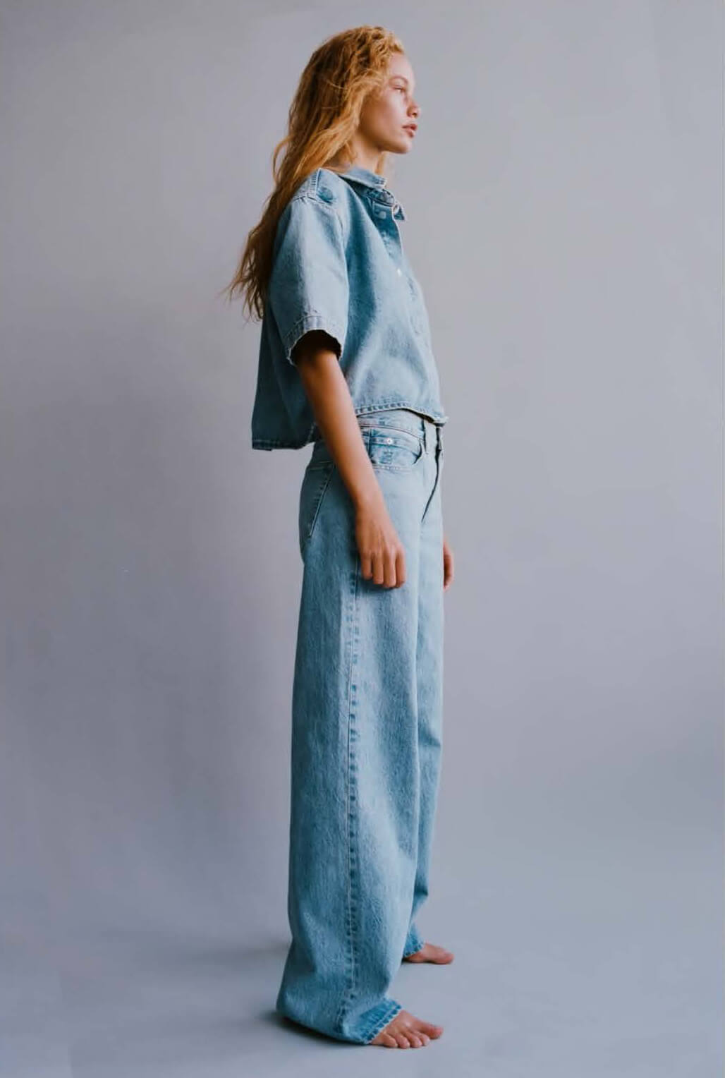 SLVRLAKE Mica Relaxed Wide Leg Jean in Clear Skies available at The New Trend