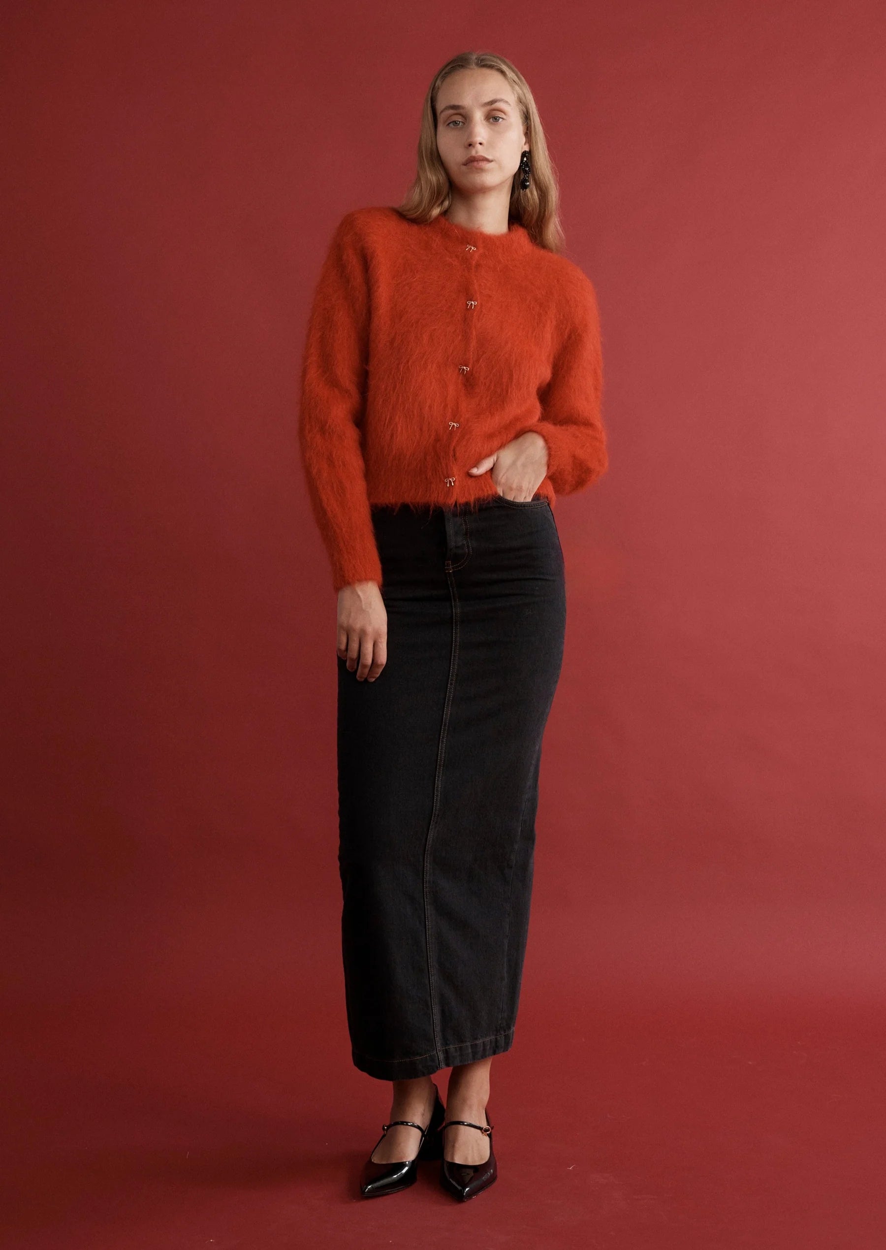 The Fleur Cardigan in Cherry from The New Trend