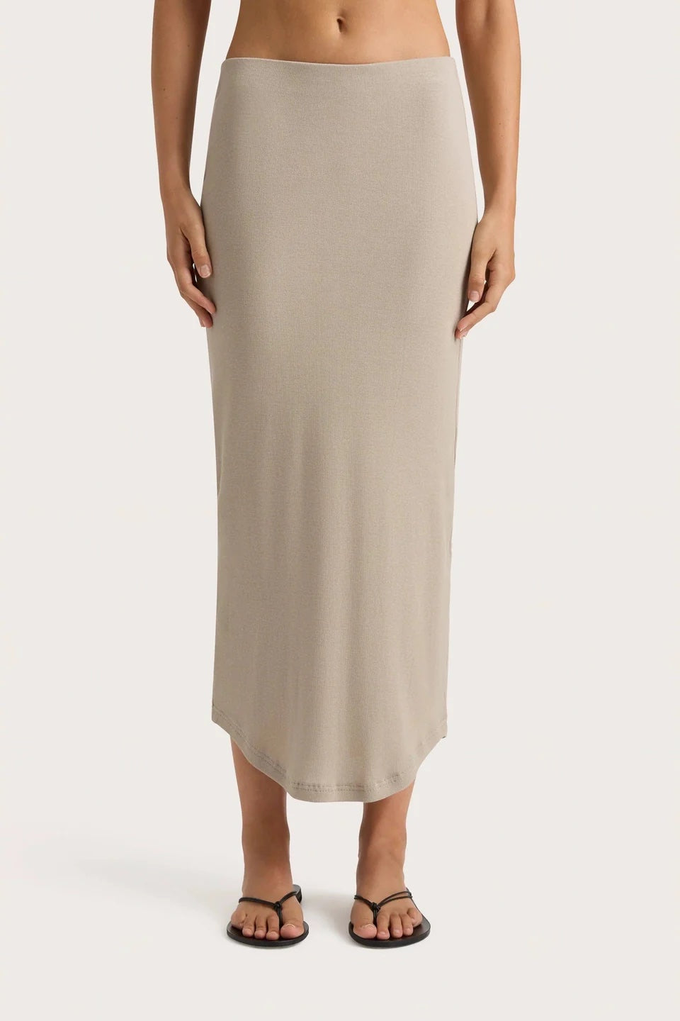 FAITHFULL THE BRAND Loire Skirt in Taupe | The New Trend