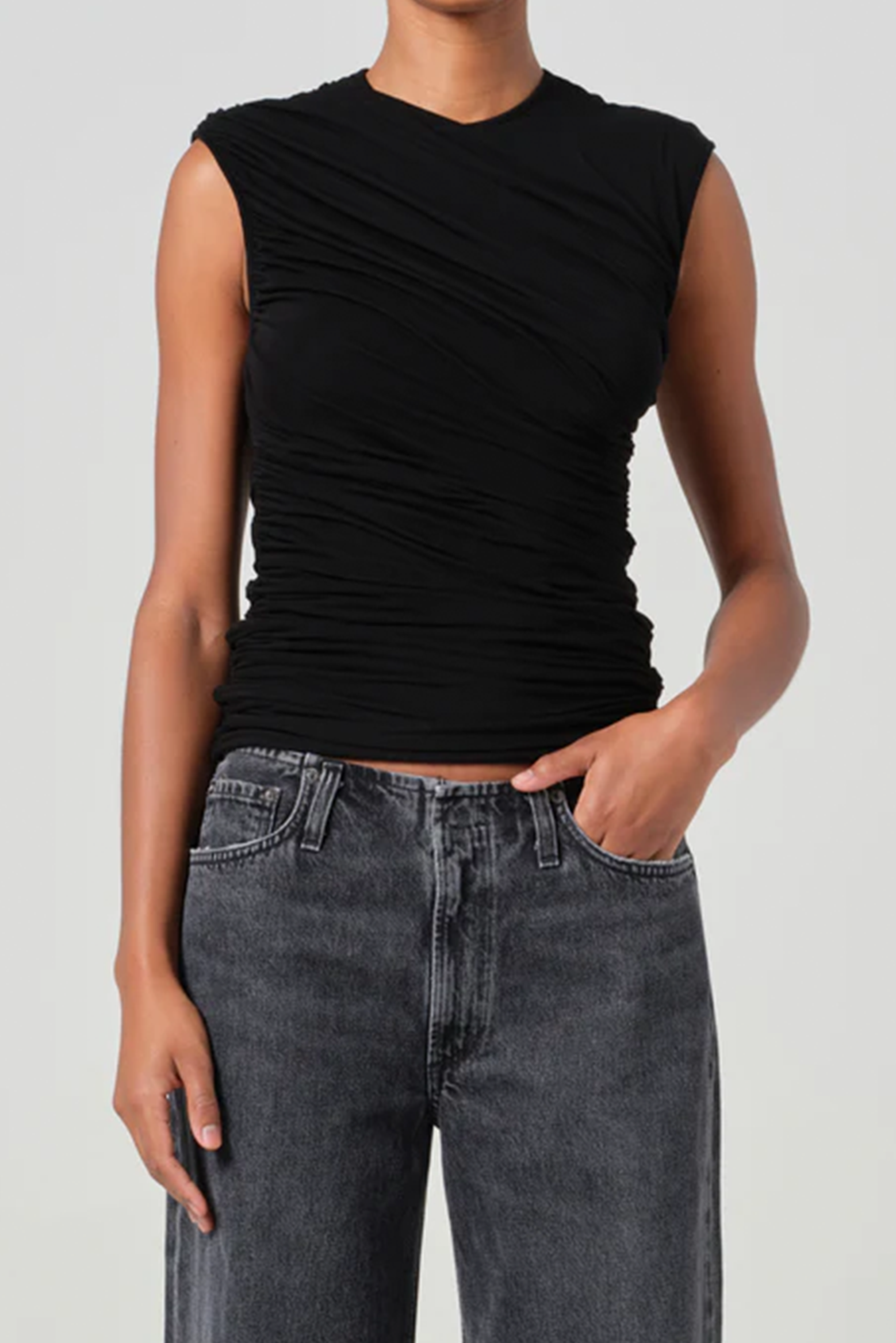 AGOLDE ESTER TWIST TANK IN BLACK | THE NEW TREND