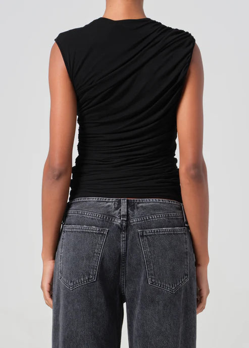 AGOLDE ESTER TWIST TANK IN BLACK | THE NEW TREND