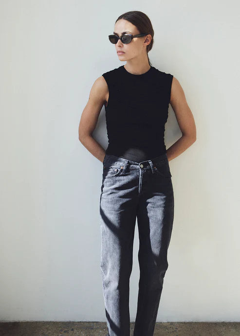 AGOLDE ESTER TWIST TANK IN BLACK | THE NEW TREND