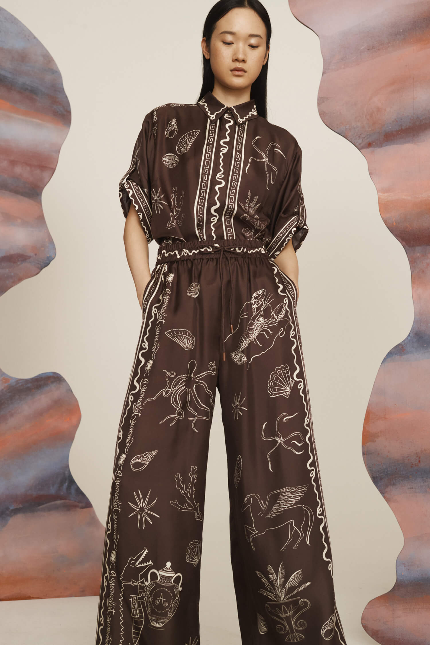 ALÉMAIS SAMMY SILK SET IN CHOCOLATE | THE NEW TREND