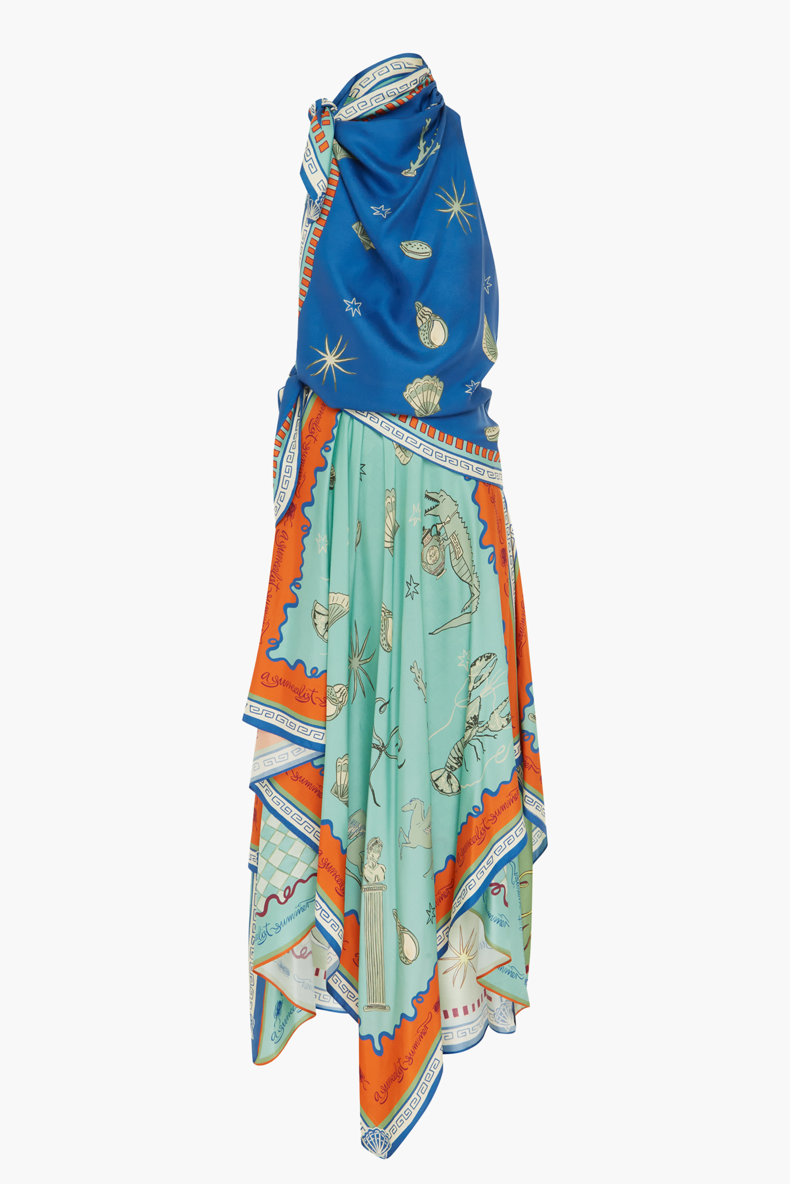 ALÉMAIS SURREALIST SUMMER SCARF MIDI DRESS FROM THE NEW TREND