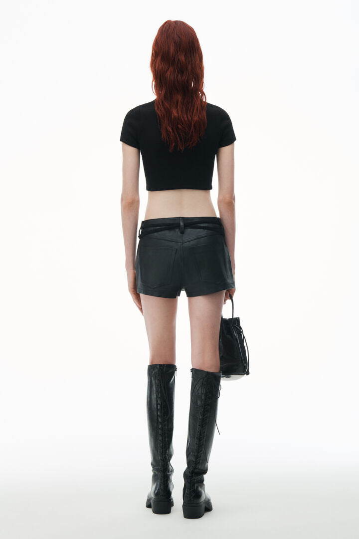 ALEXANDER WANG Cropped Short Sleeve in Black available at The New Trend