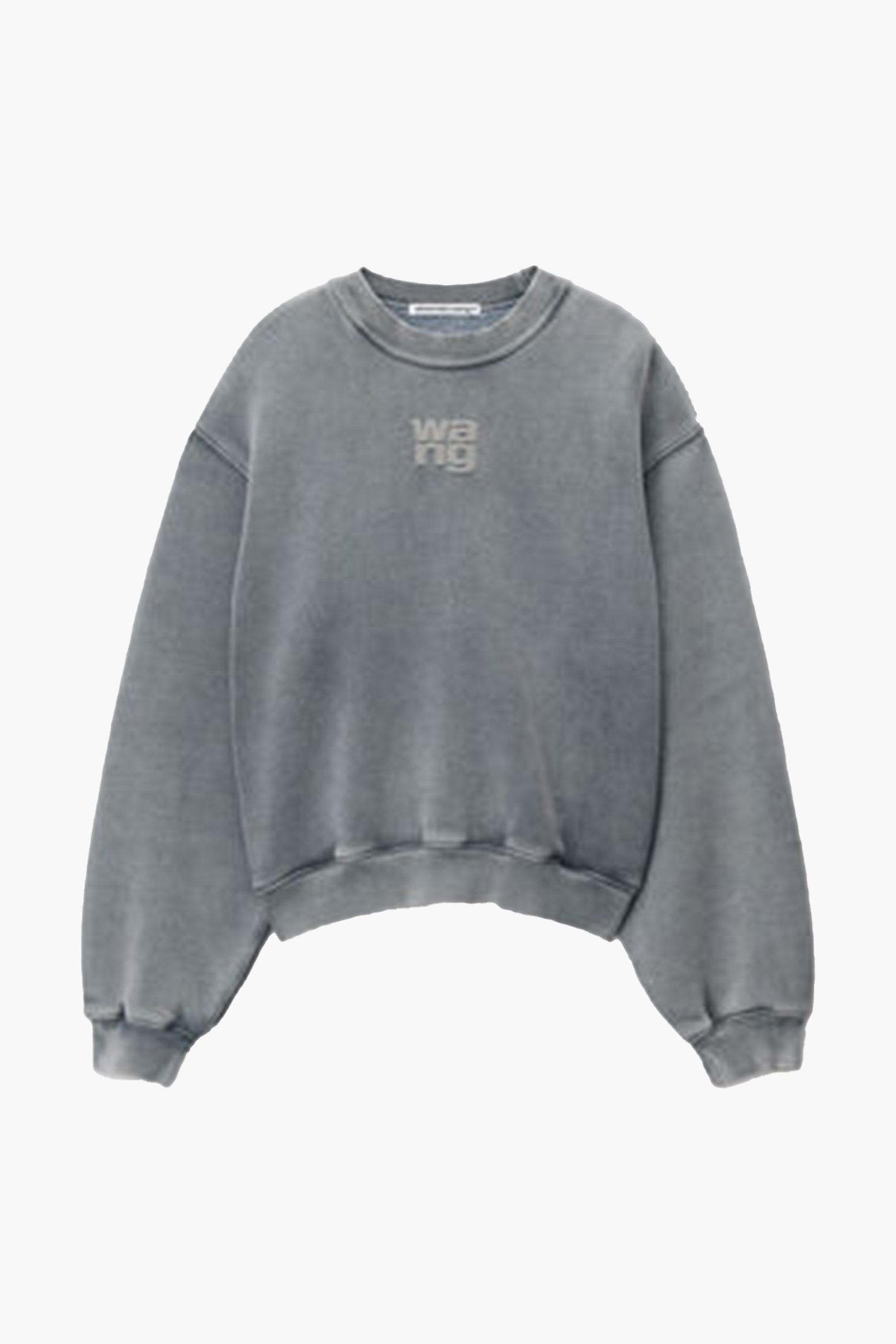 The Alexander Wang Essential Terry Crew Sweatshirt in Acid Fog available at The New Trend.