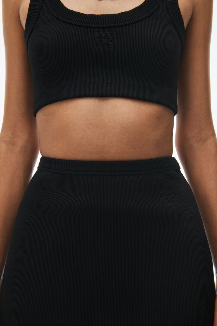 ALEXANDER WANG Maxi Skirt with Embossed Logo in Black available at The New Trend