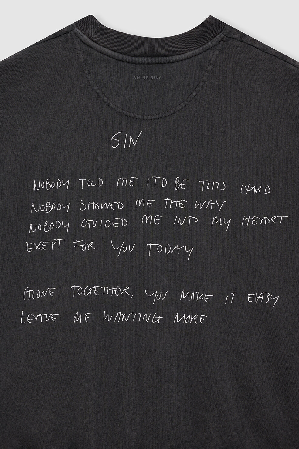 ANINE BING JACI SWEATSHIRT LYRICS IN WASHED BLACK | THE NEW TREND