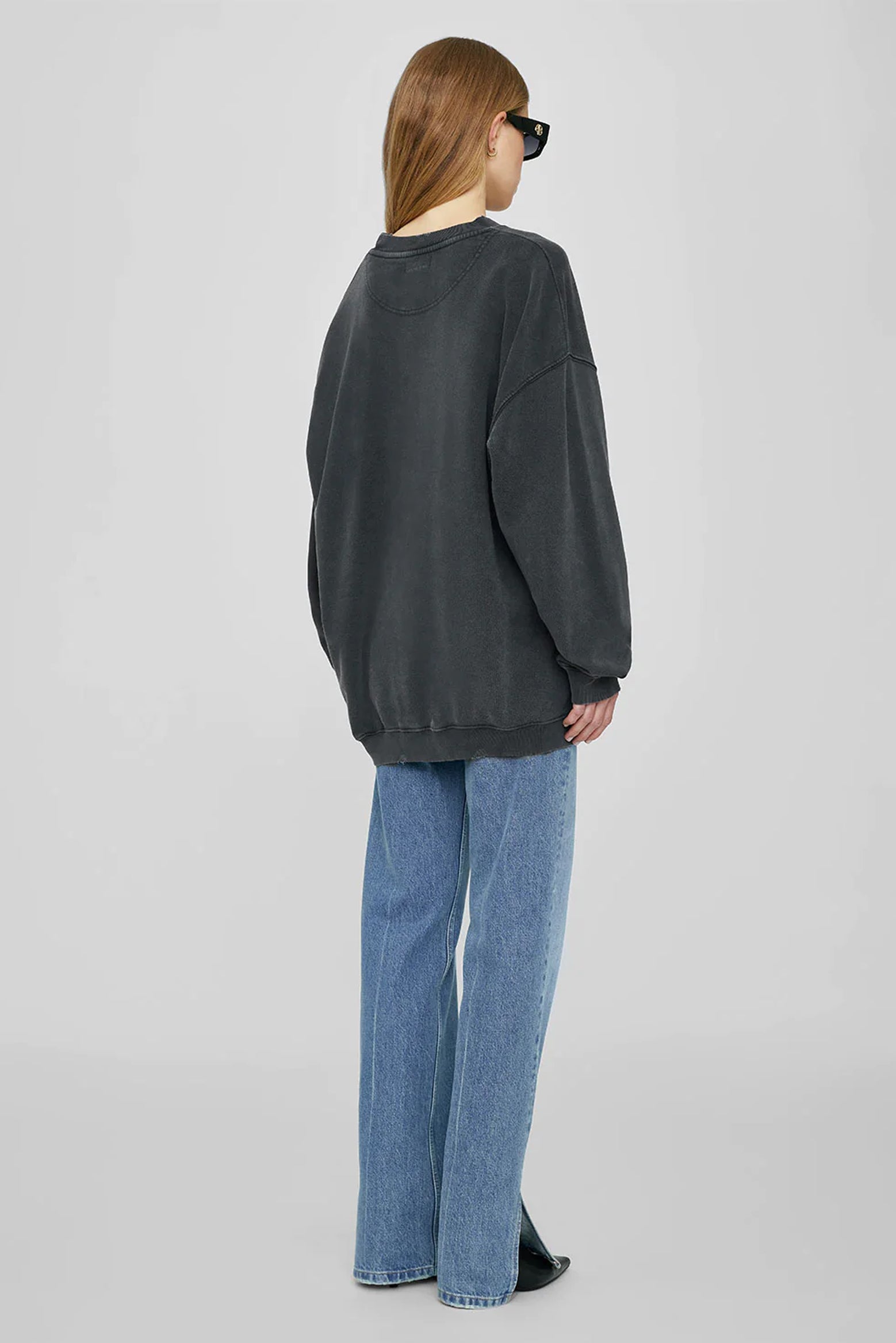 ANINE BING Tyler Sweatshirt in Washed Black available at The New Trend