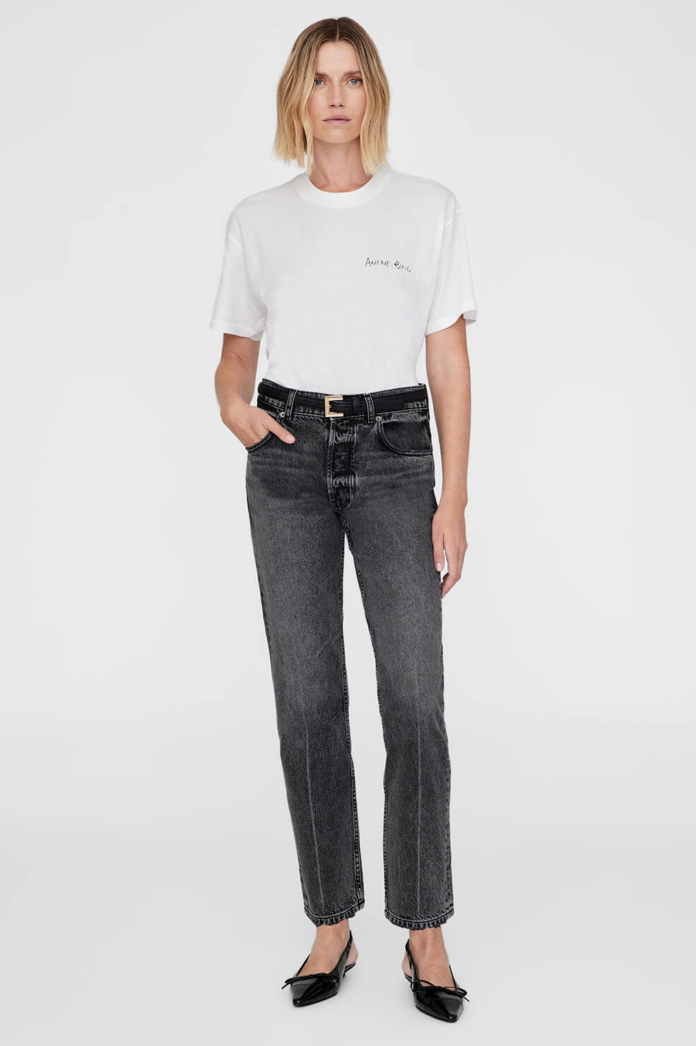 ANINE BING WALKER TEE LYRICS IN IVORY | THE NEW TREND