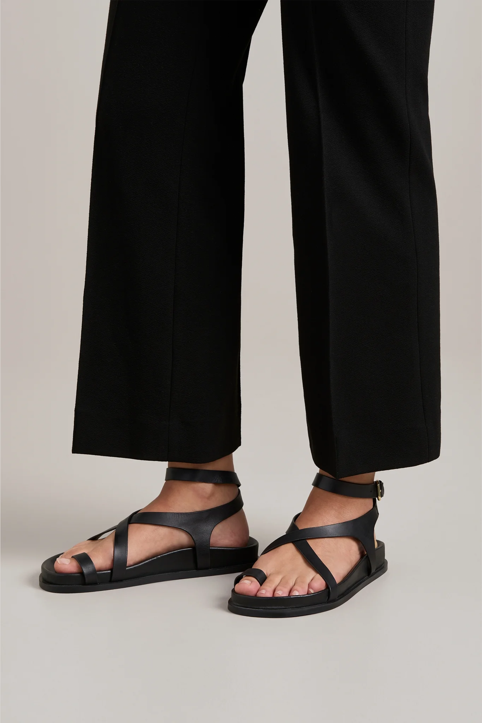 A.EMERY JALEN SLIM SANDAL IN BLACK | THE NEW TREND