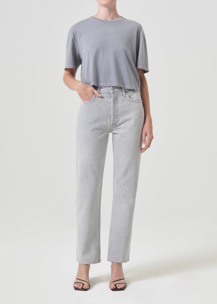 The Agolde 90s Pinch Waist High Rise Straight Jean in Rain available at The New Trend Australia